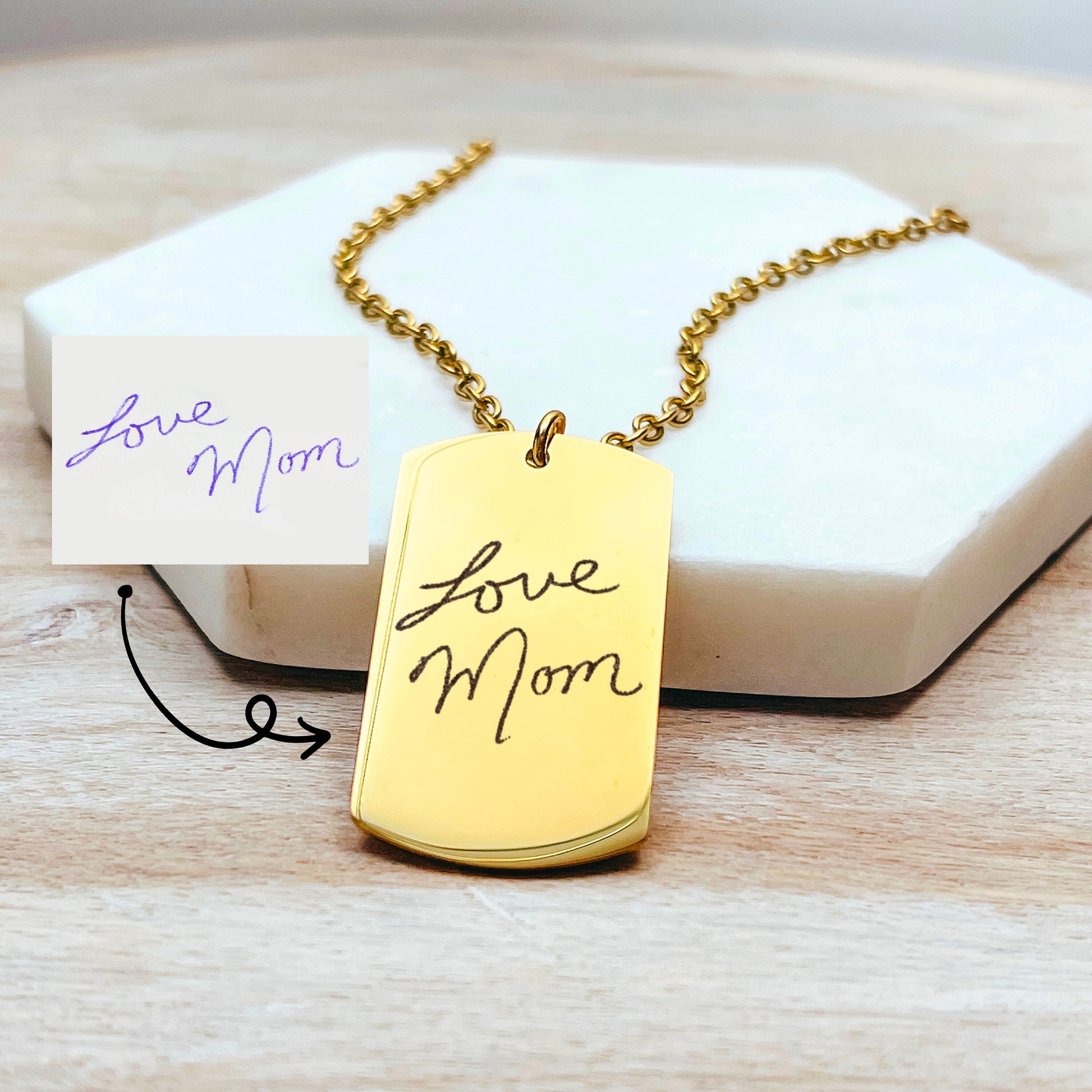 CUSTOM HANDWRITING MEN'S NECKLACE - Avy + Tay