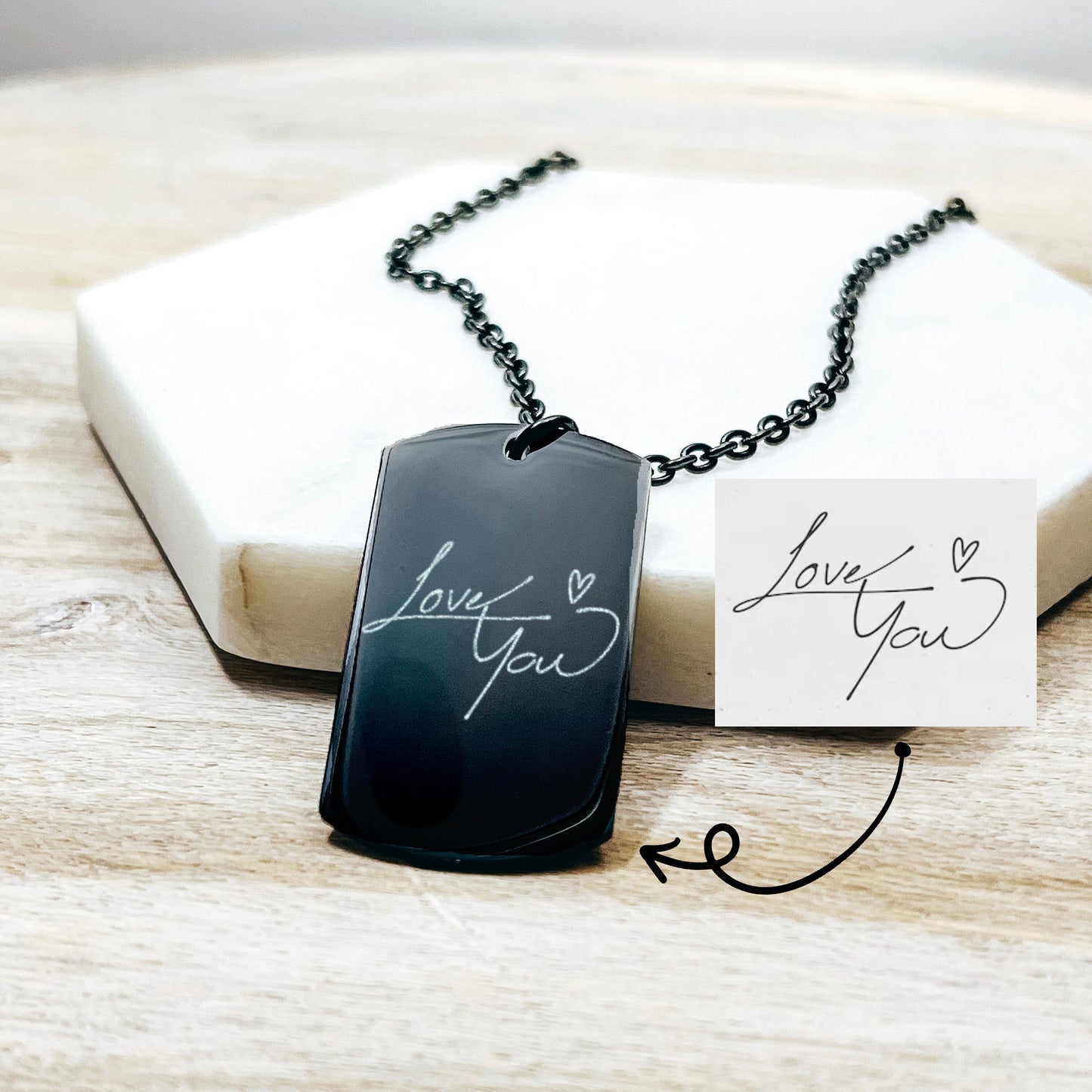 CUSTOM HANDWRITING MEN'S NECKLACE - Avy + Tay