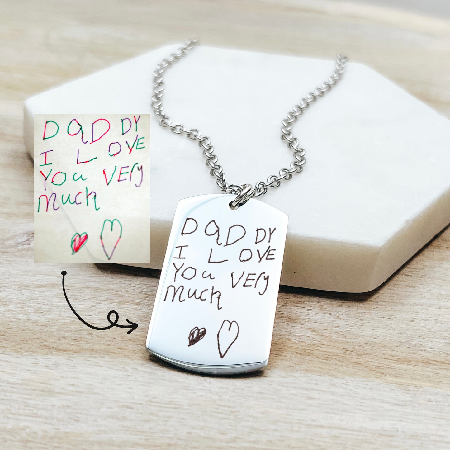 CUSTOM HANDWRITING MEN'S NECKLACE - Avy + Tay