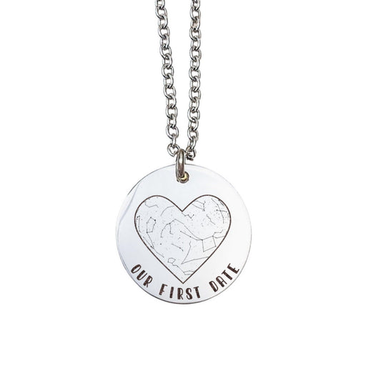 CUSTOM HEART STAR MAP + TEXT NECKLACE - Avy + Tay