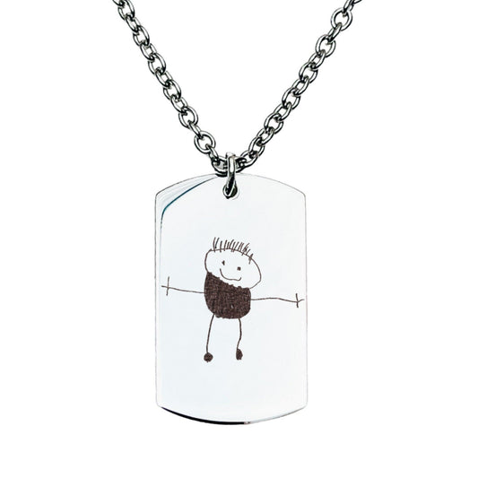 CUSTOM KID'S DRAWING MEN'S NECKLACE - Avy + Tay