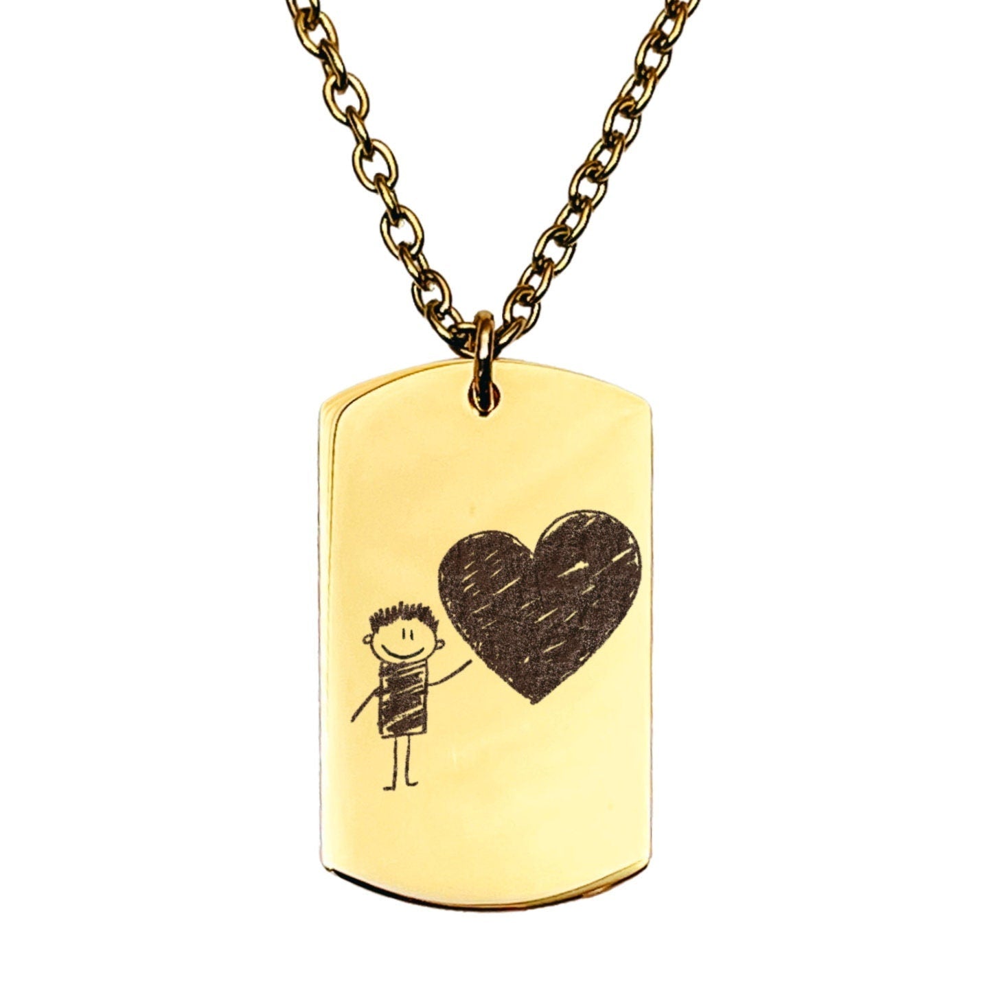 CUSTOM KID'S DRAWING MEN'S NECKLACE - Avy + Tay