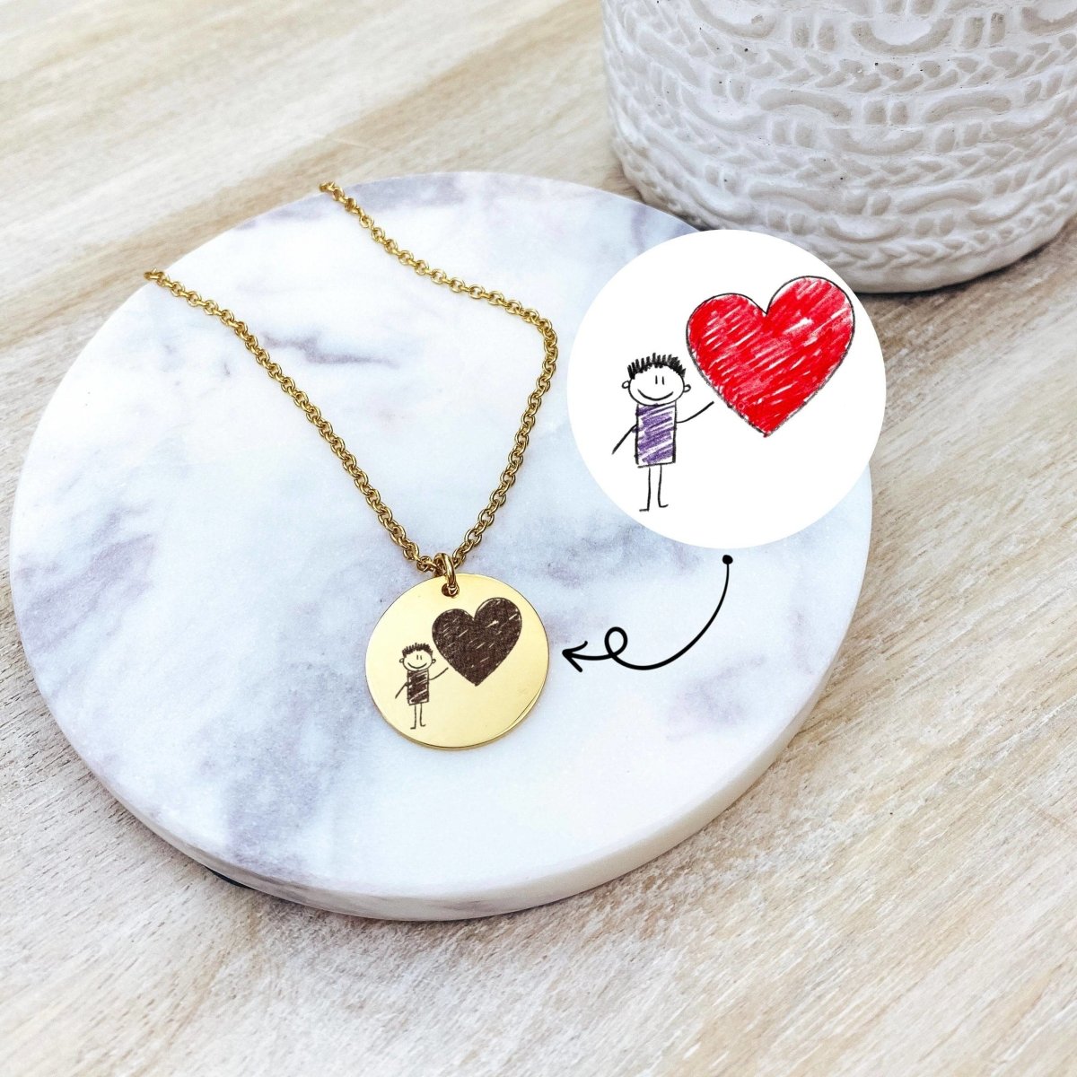 CUSTOM KID'S DRAWING NECKLACE - Avy + Tay