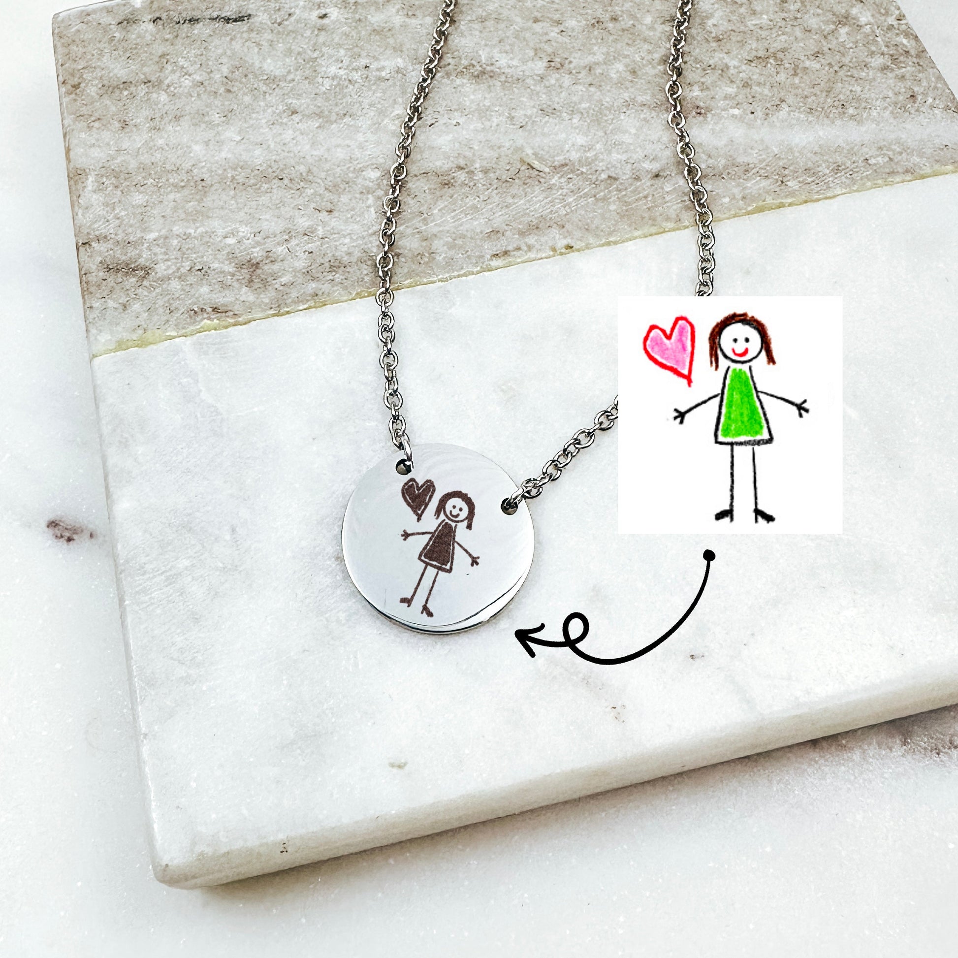 CUSTOM KIDS DRAWING NECKLACE - Avy + Tay