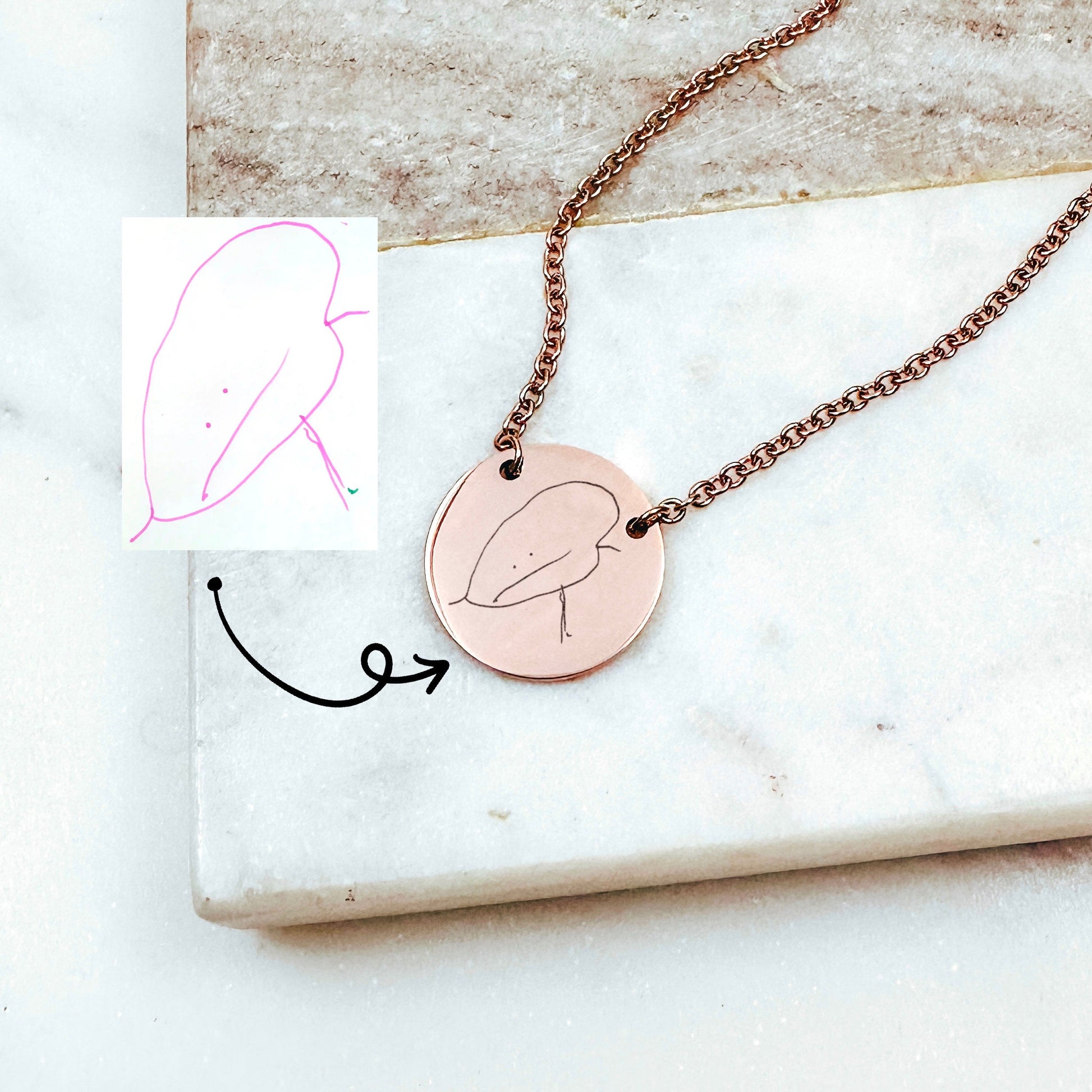 CUSTOM KIDS DRAWING NECKLACE - Avy + Tay