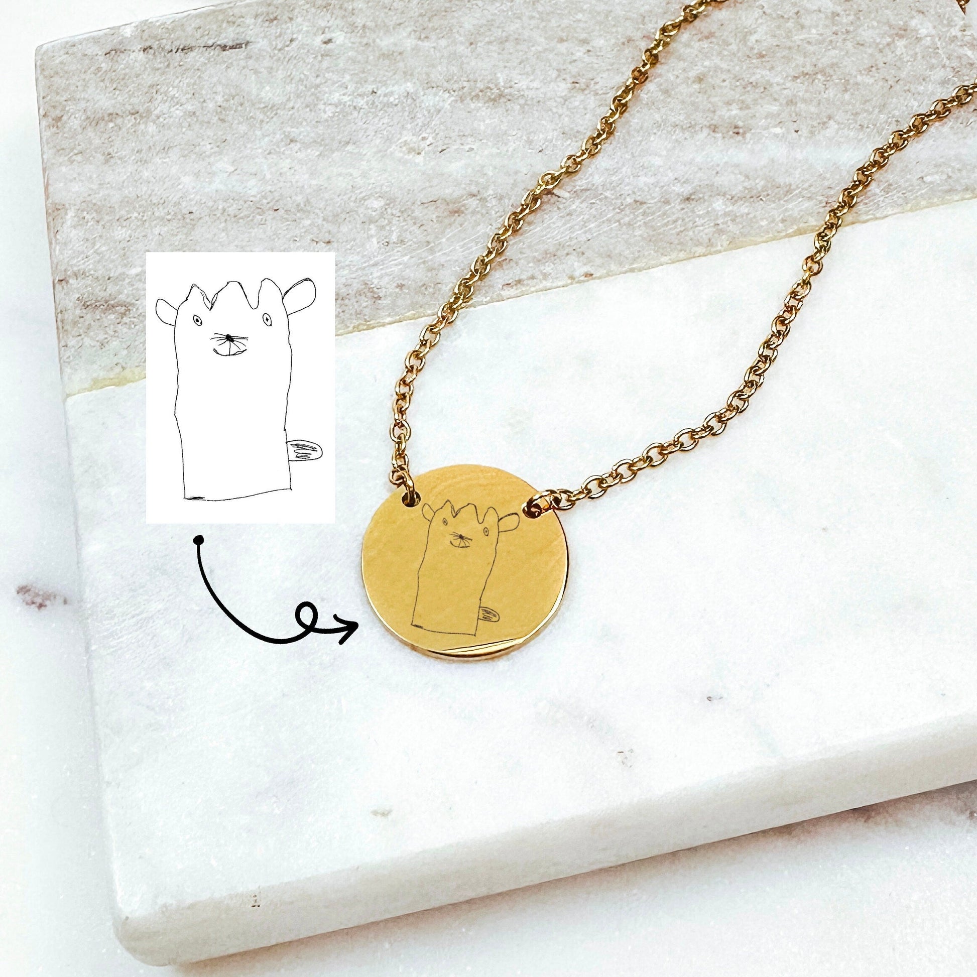 CUSTOM KIDS DRAWING NECKLACE - Avy + Tay