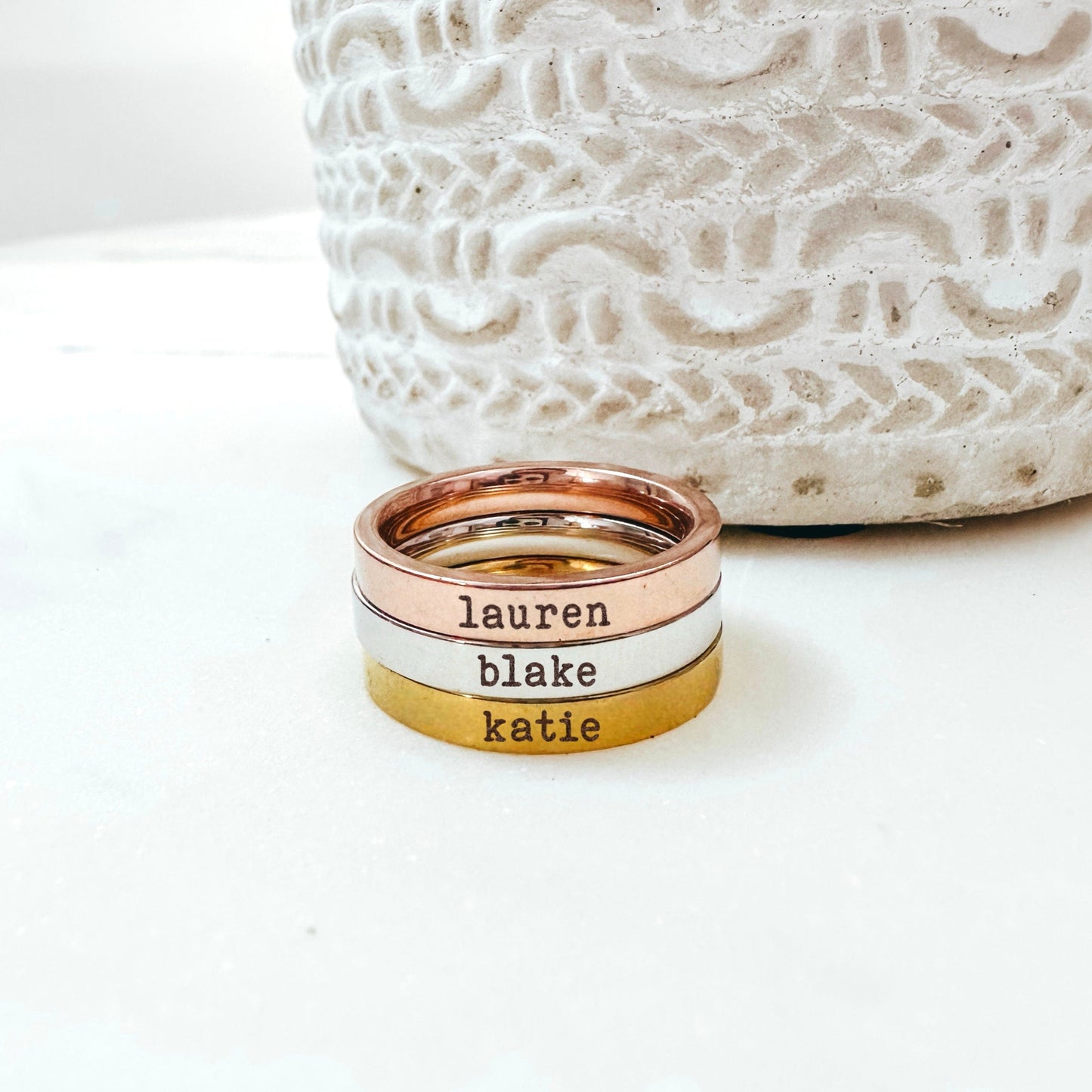 CUSTOM NAME RING - Avy + Tay