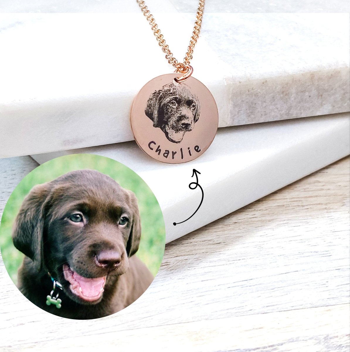 Custom engraved pet outlet necklace