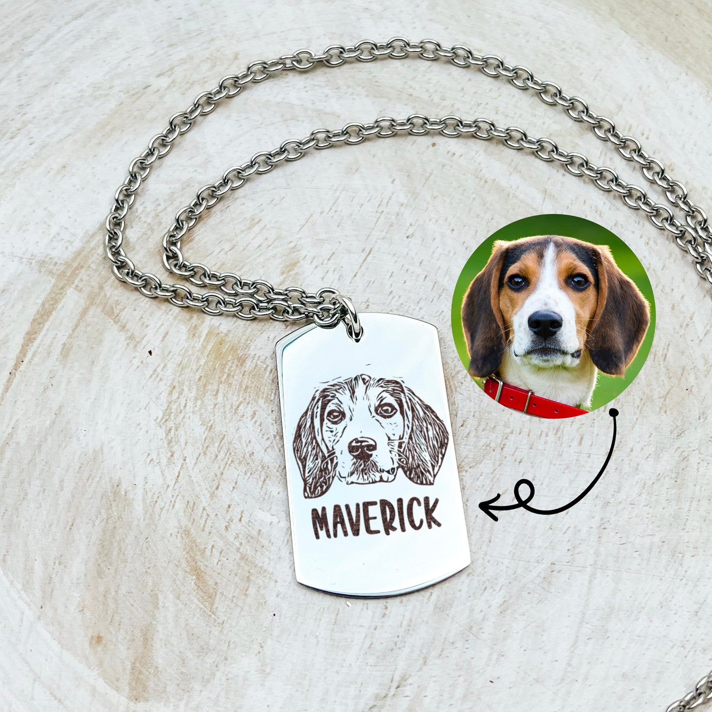 CUSTOM PET PHOTO MEN'S NECKLACE - Avy + Tay