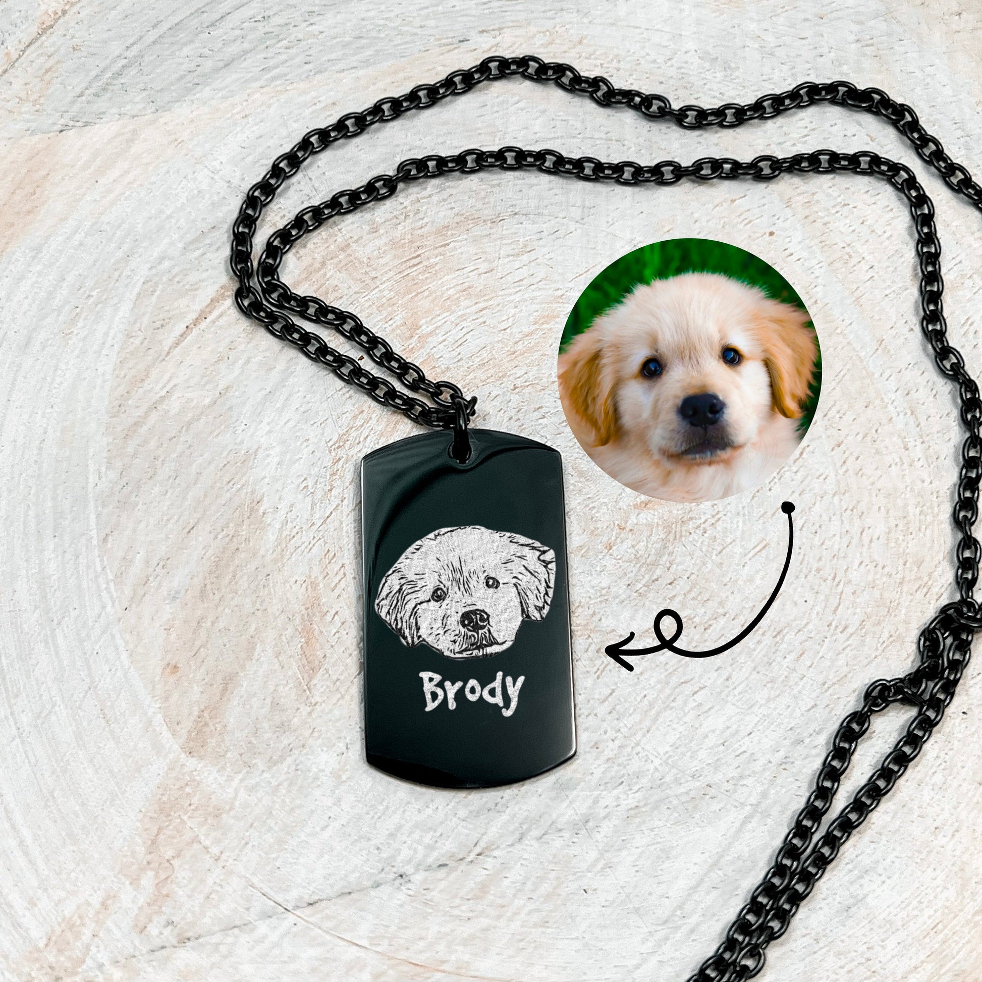 CUSTOM PET PHOTO MEN'S NECKLACE - Avy + Tay