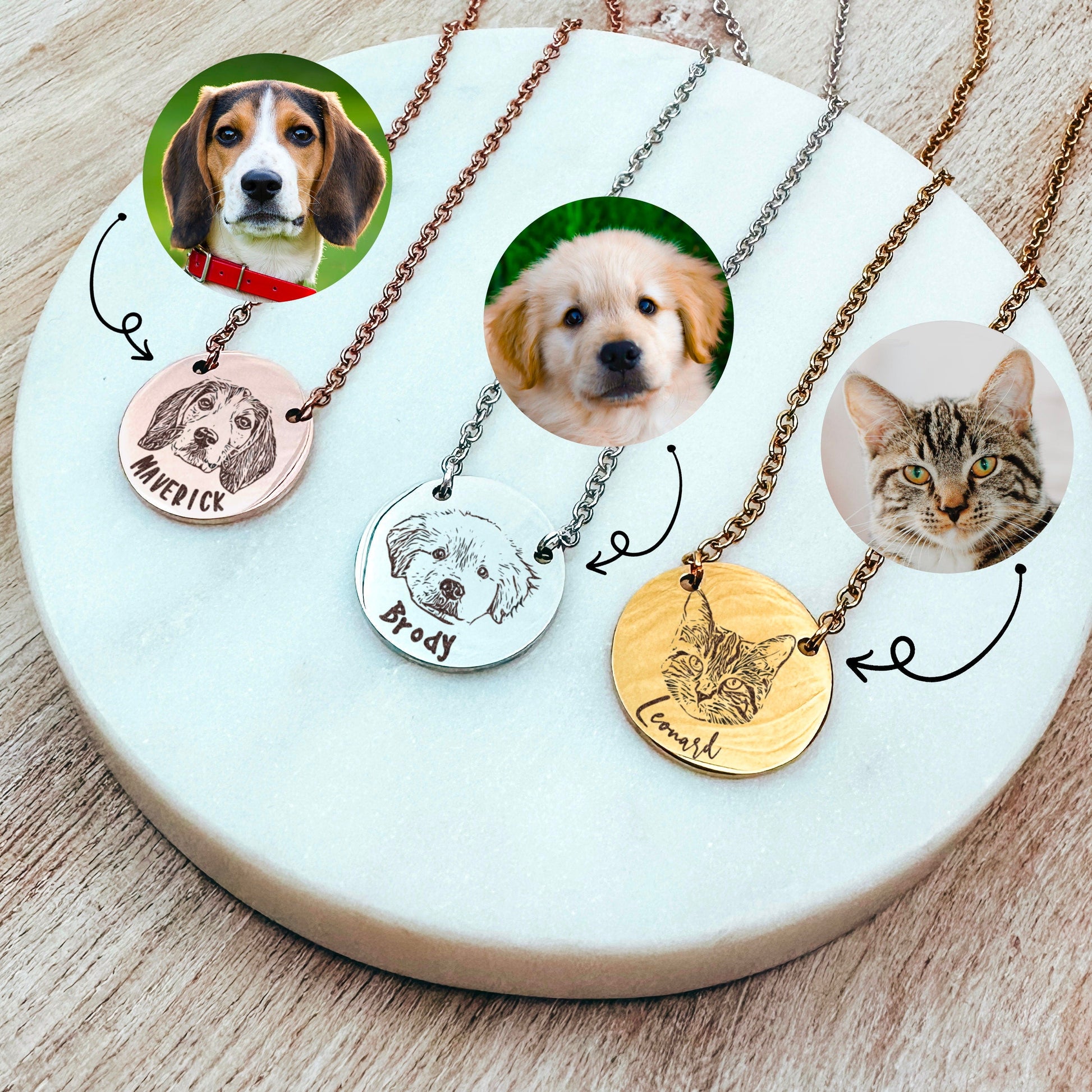 CUSTOM PET PHOTO NECKLACE - Avy + Tay