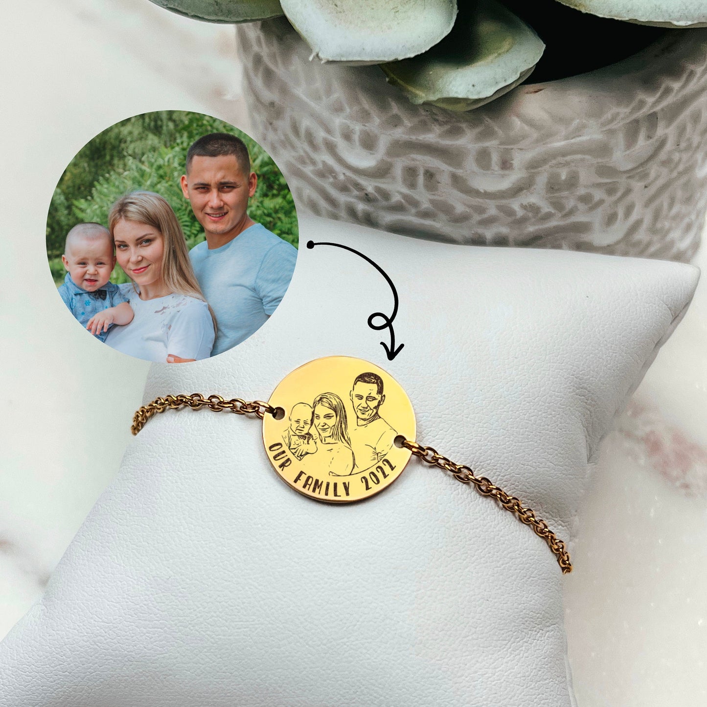 CUSTOM PORTRAIT BRACELET - Avy + Tay