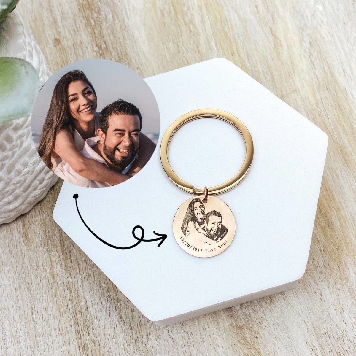 CUSTOM PORTRAIT KEYCHAIN - Avy + Tay