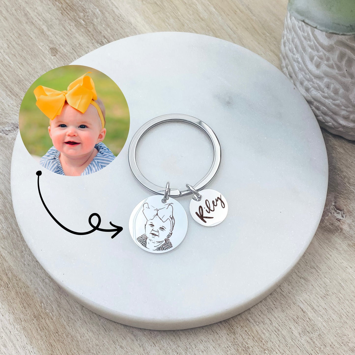 CUSTOM PORTRAIT KEYCHAIN - Avy + Tay