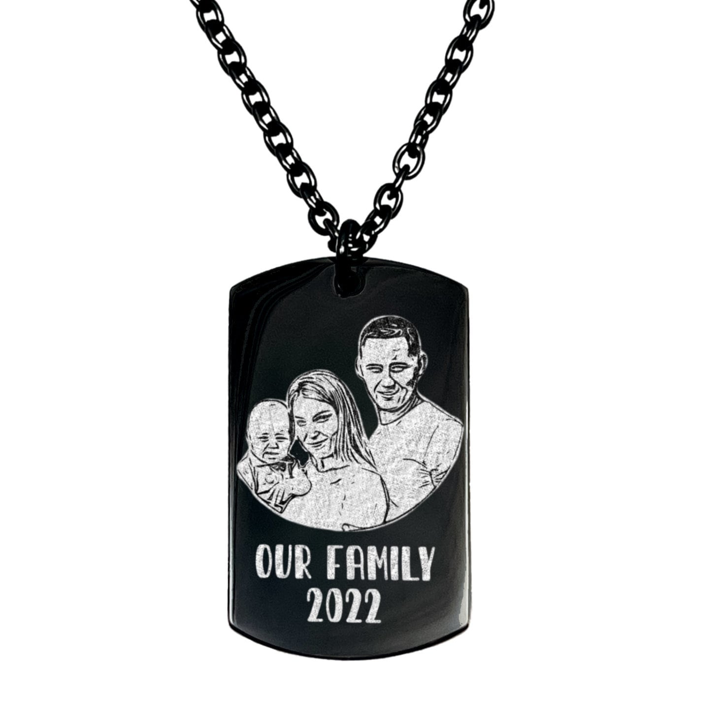 CUSTOM PORTRAIT MEN'S NECKLACE - Avy + Tay