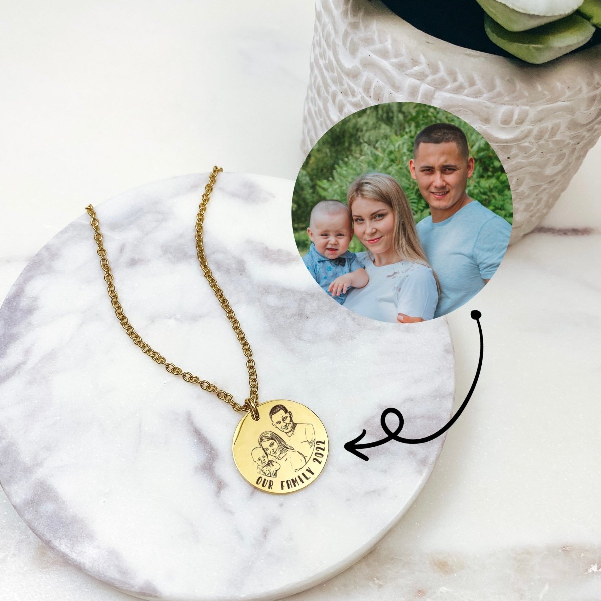 CUSTOM PORTRAIT NECKLACE - Avy + Tay