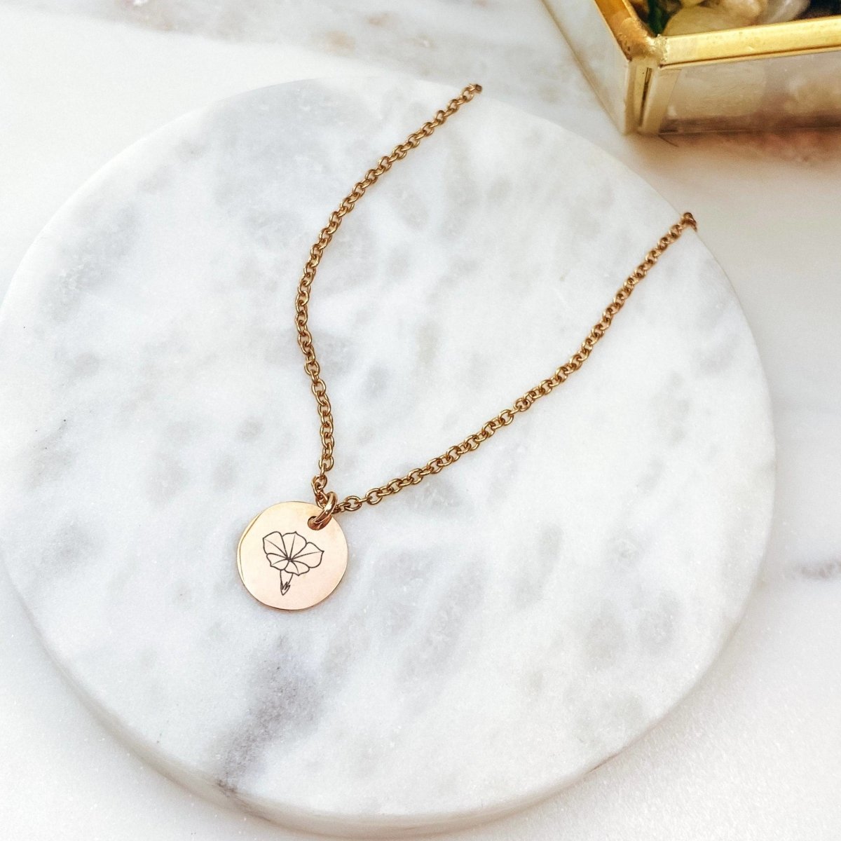 DAINTY BIRTH FLOWER NECKLACE - Avy + Tay