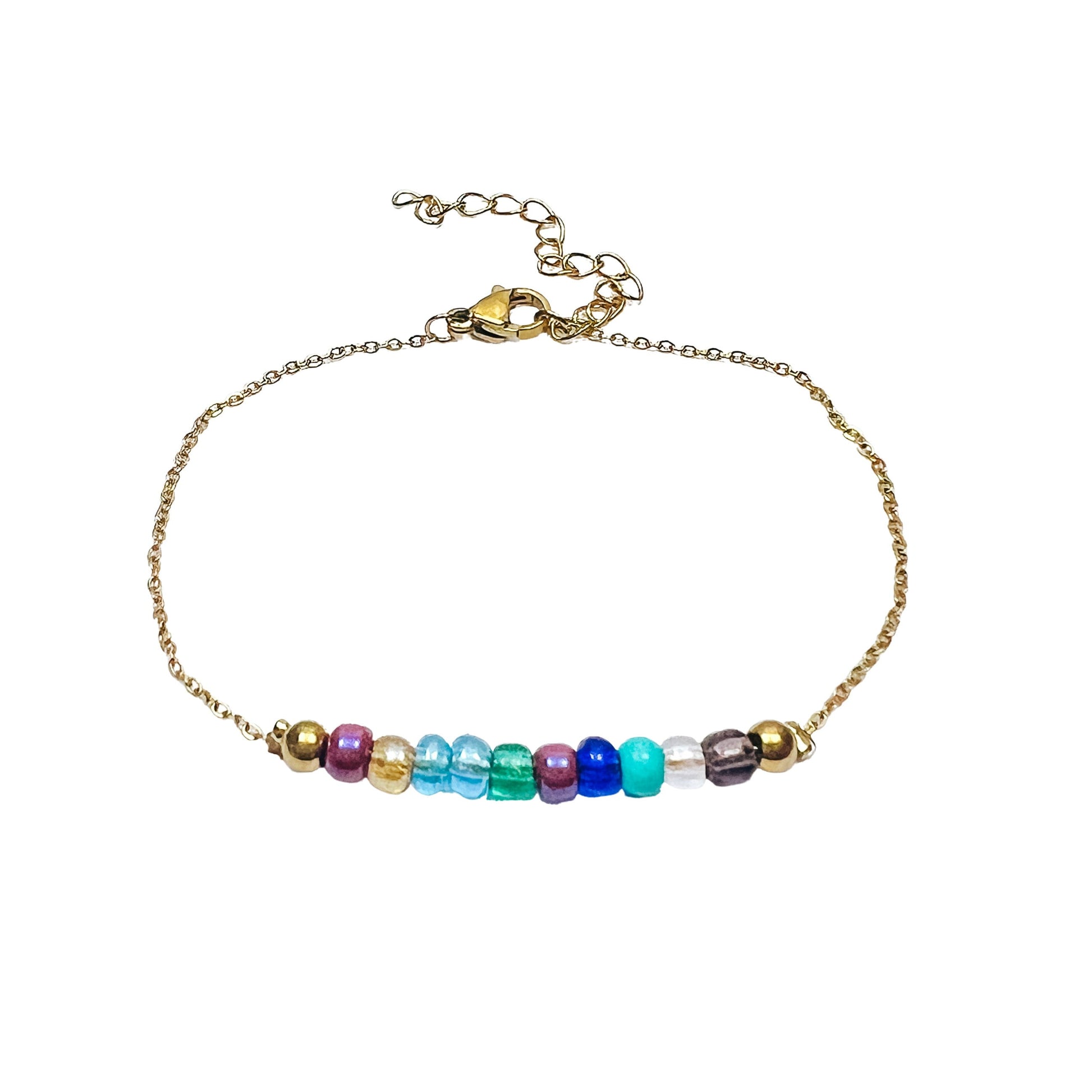 DAINTY FAMILY BIRTHSTONE BEADED BRACELET - Avy + Tay