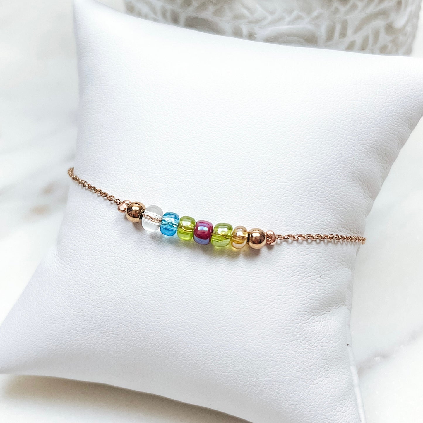 DAINTY FAMILY BIRTHSTONE BEADED BRACELET - Avy + Tay