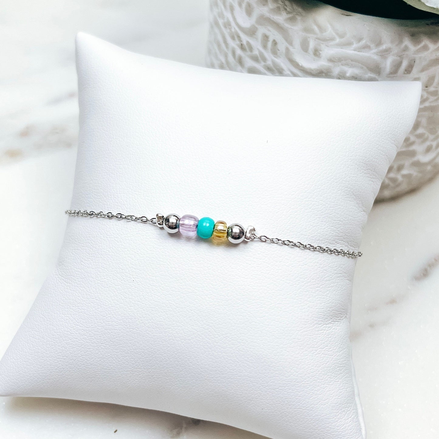 DAINTY FAMILY BIRTHSTONE BEADED BRACELET - Avy + Tay