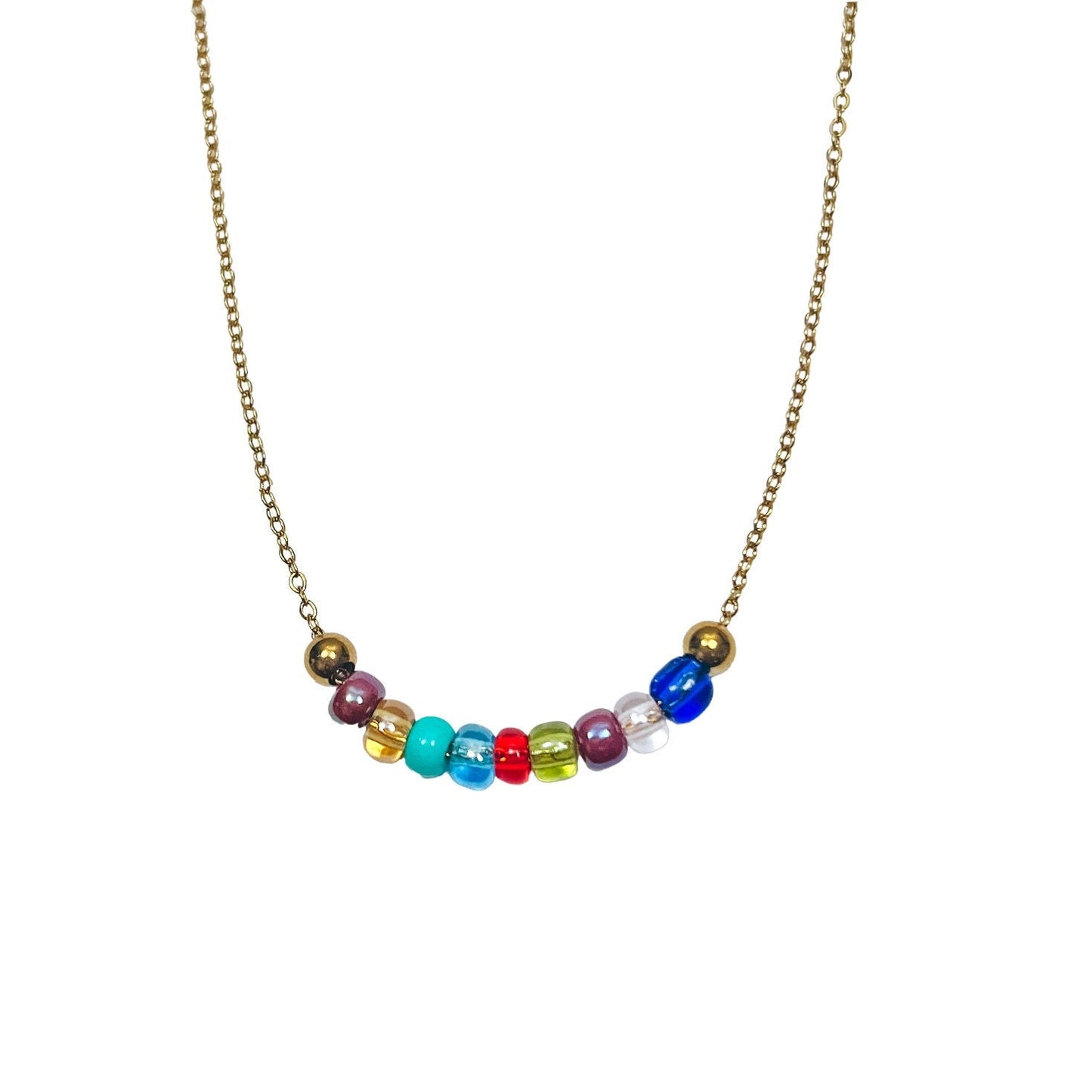 DAINTY FAMILY BIRTHSTONE BEADED NECKLACE - Avy + Tay