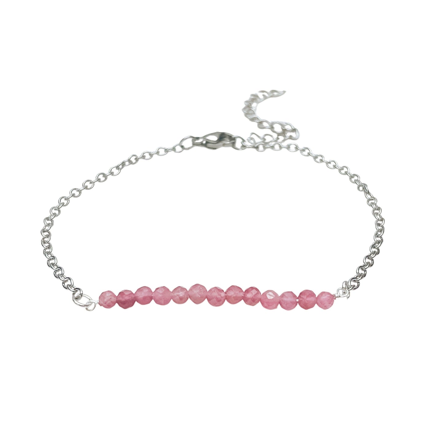 DAINTY RAW BIRTHSTONE BAR BRACELET - Avy + Tay