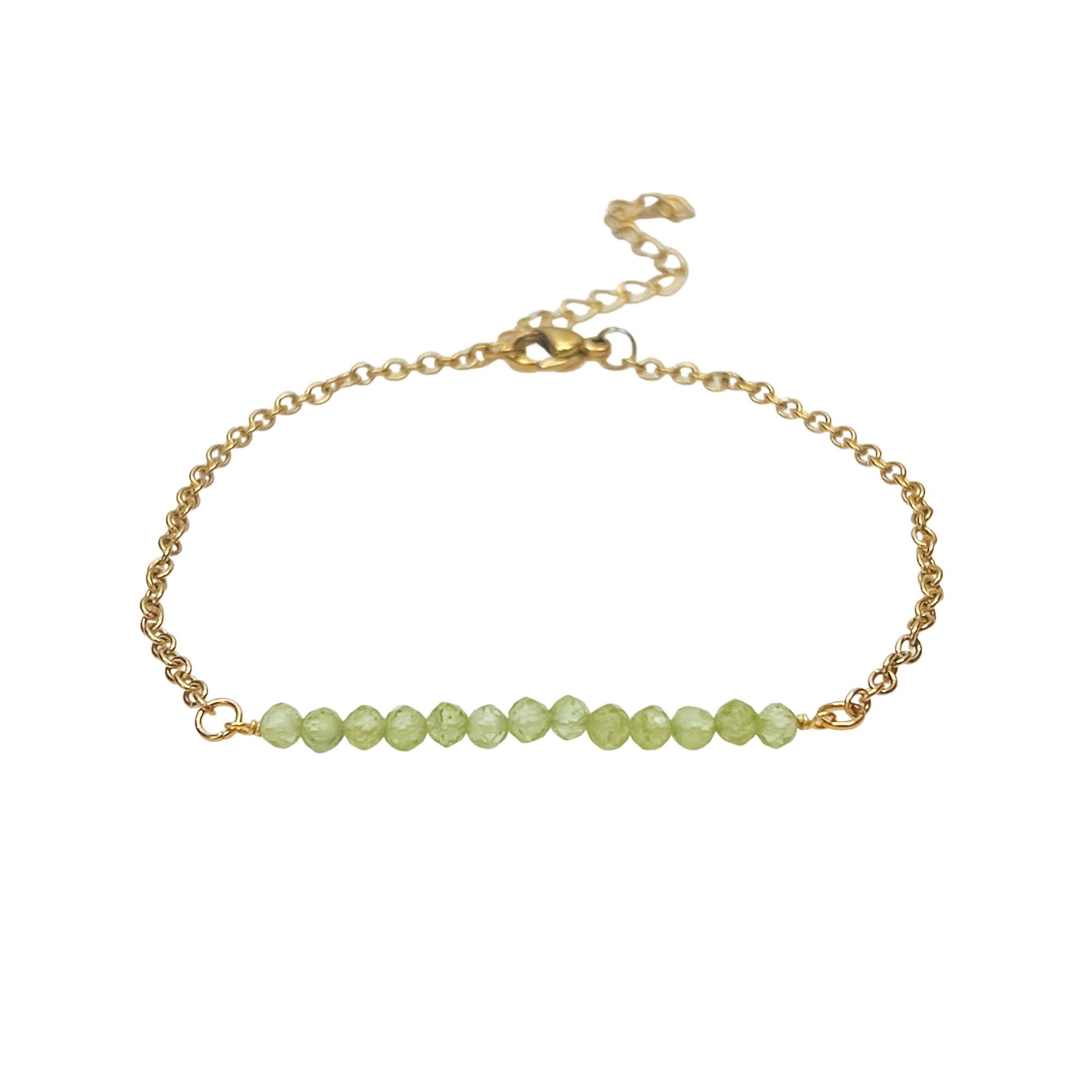 DAINTY RAW BIRTHSTONE BAR BRACELET - Avy + Tay