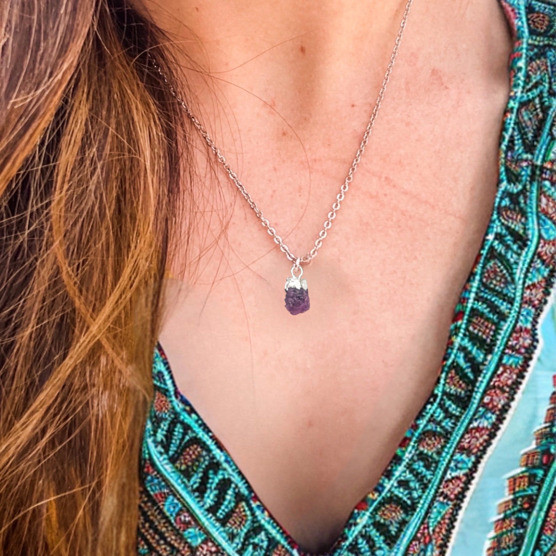 DAINTY RAW BIRTHSTONE NECKLACE - Avy + Tay