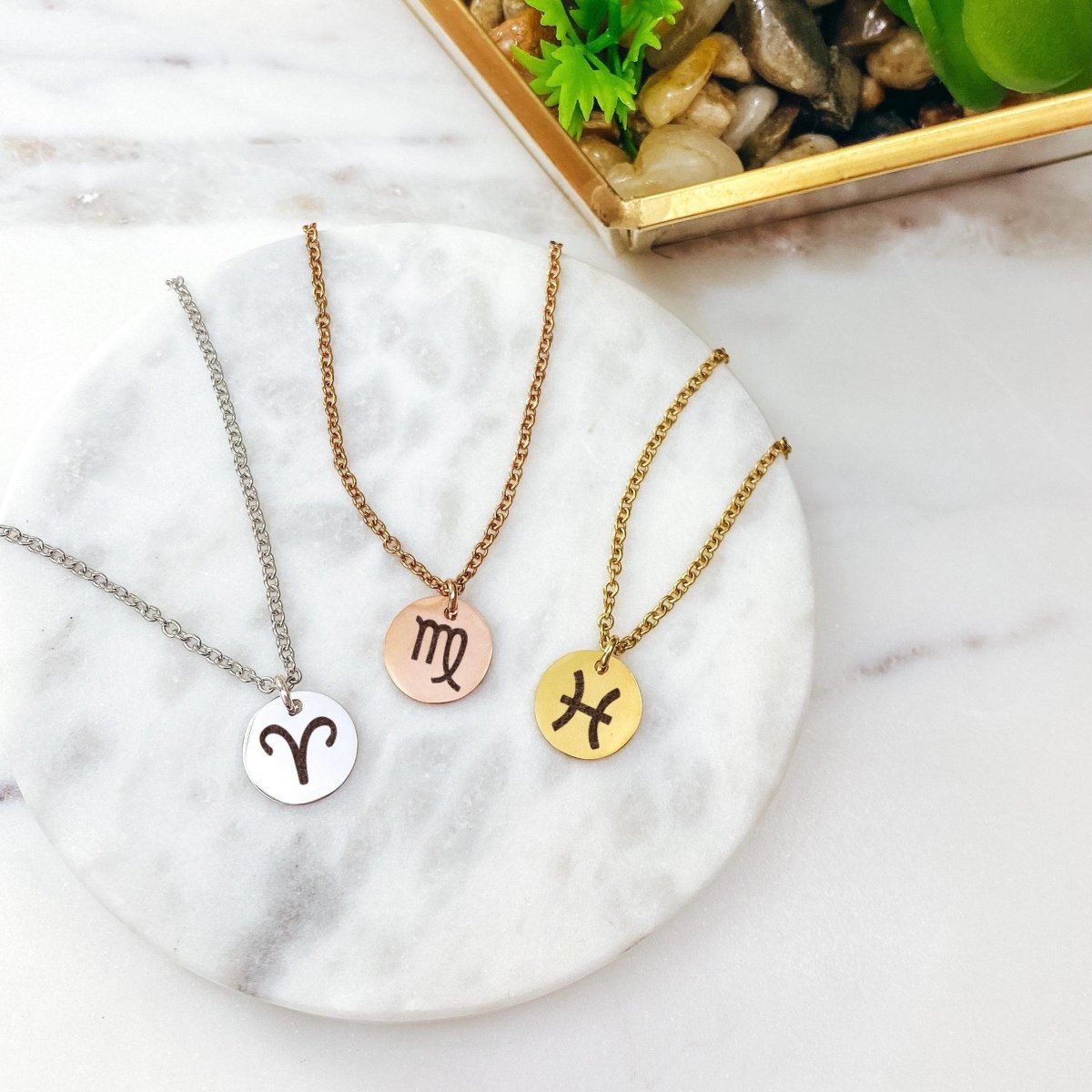 DAINTY ZODIAC SIGN NECKLACE - Avy + Tay