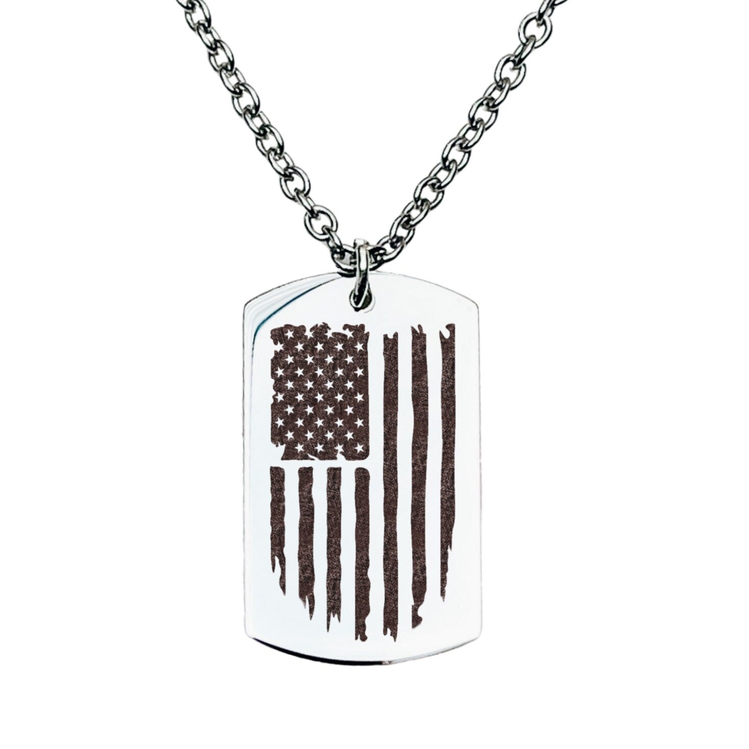 DISTRESSED AMERICAN FLAG MEN'S NECKLACE - Avy + Tay