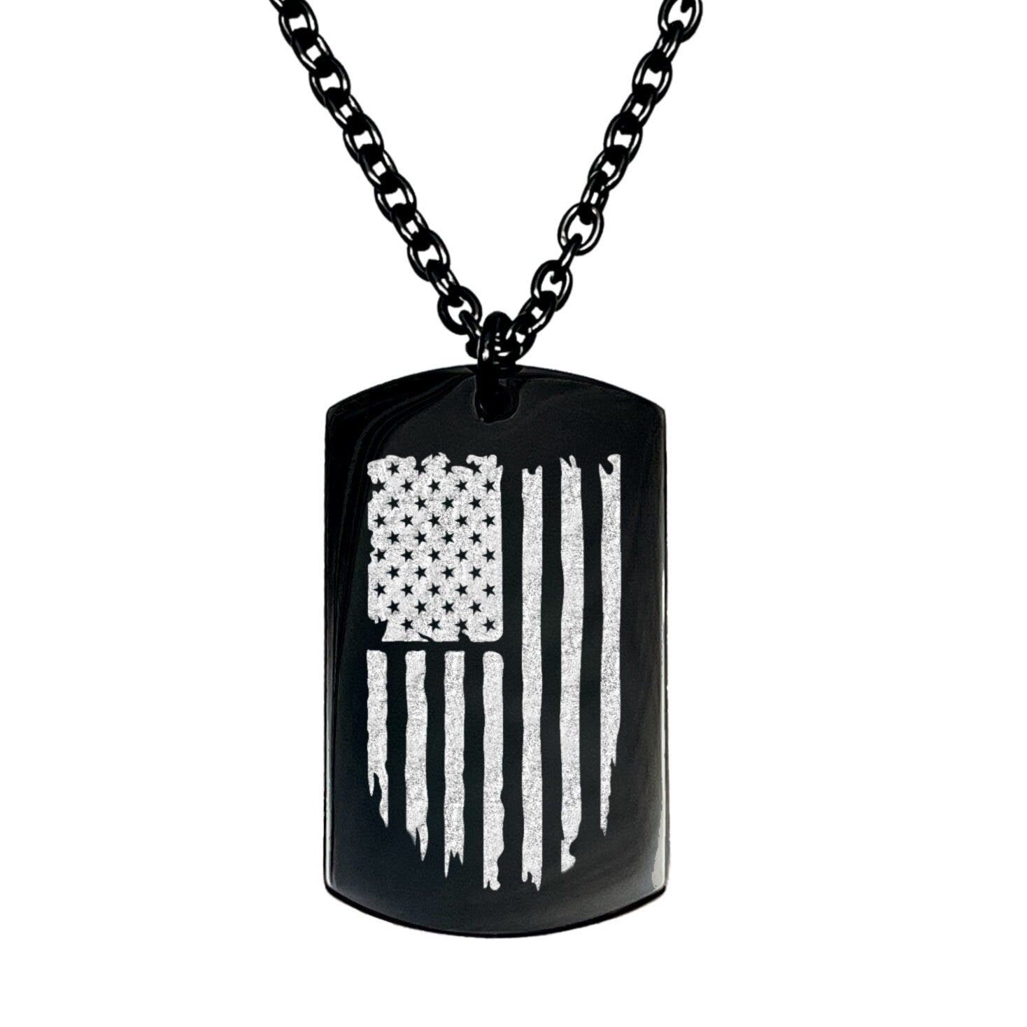 DISTRESSED AMERICAN FLAG MEN'S NECKLACE - Avy + Tay