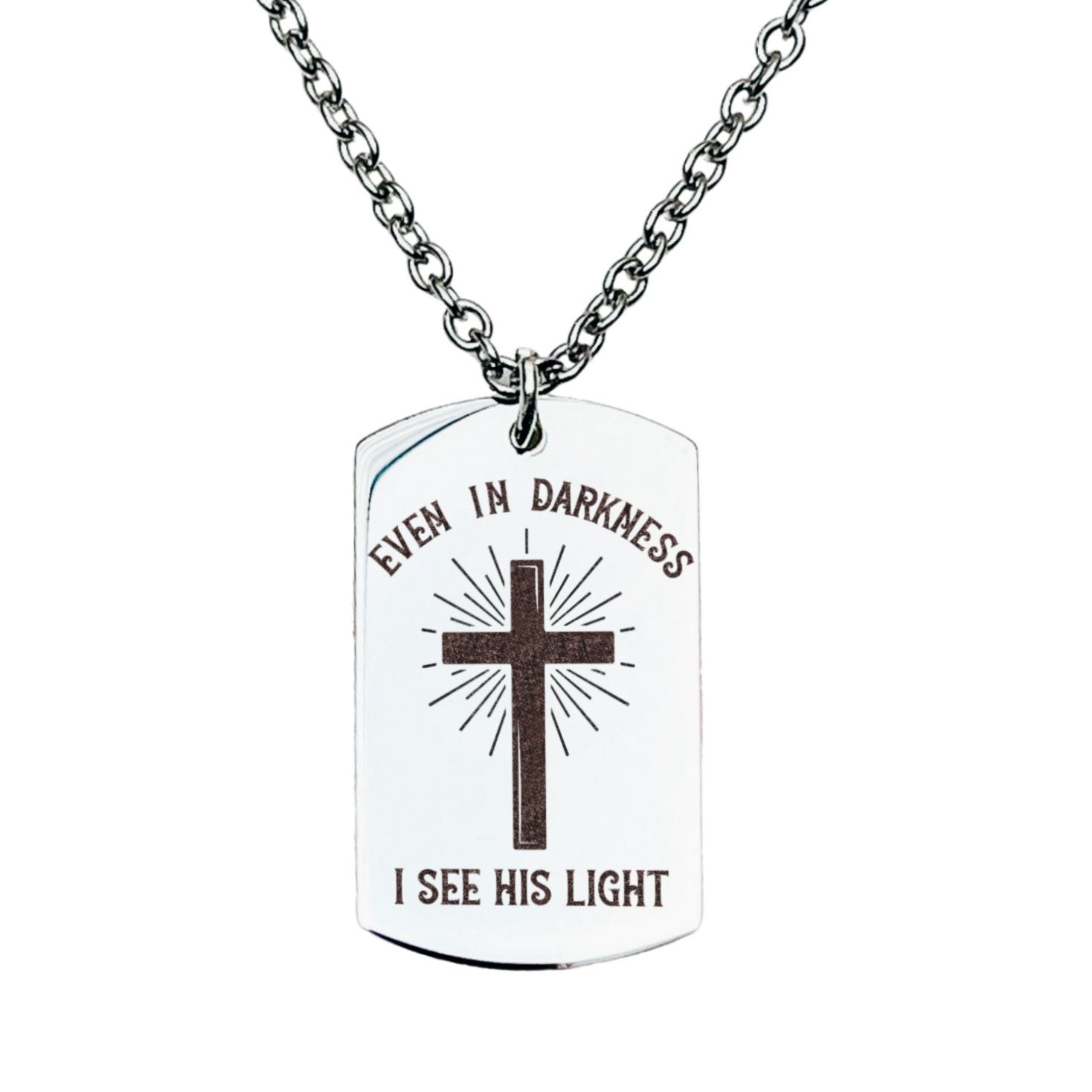 EVEN IN DARKNESS I SEE HIS LIGHT MEN'S NECKLACE - Avy + Tay