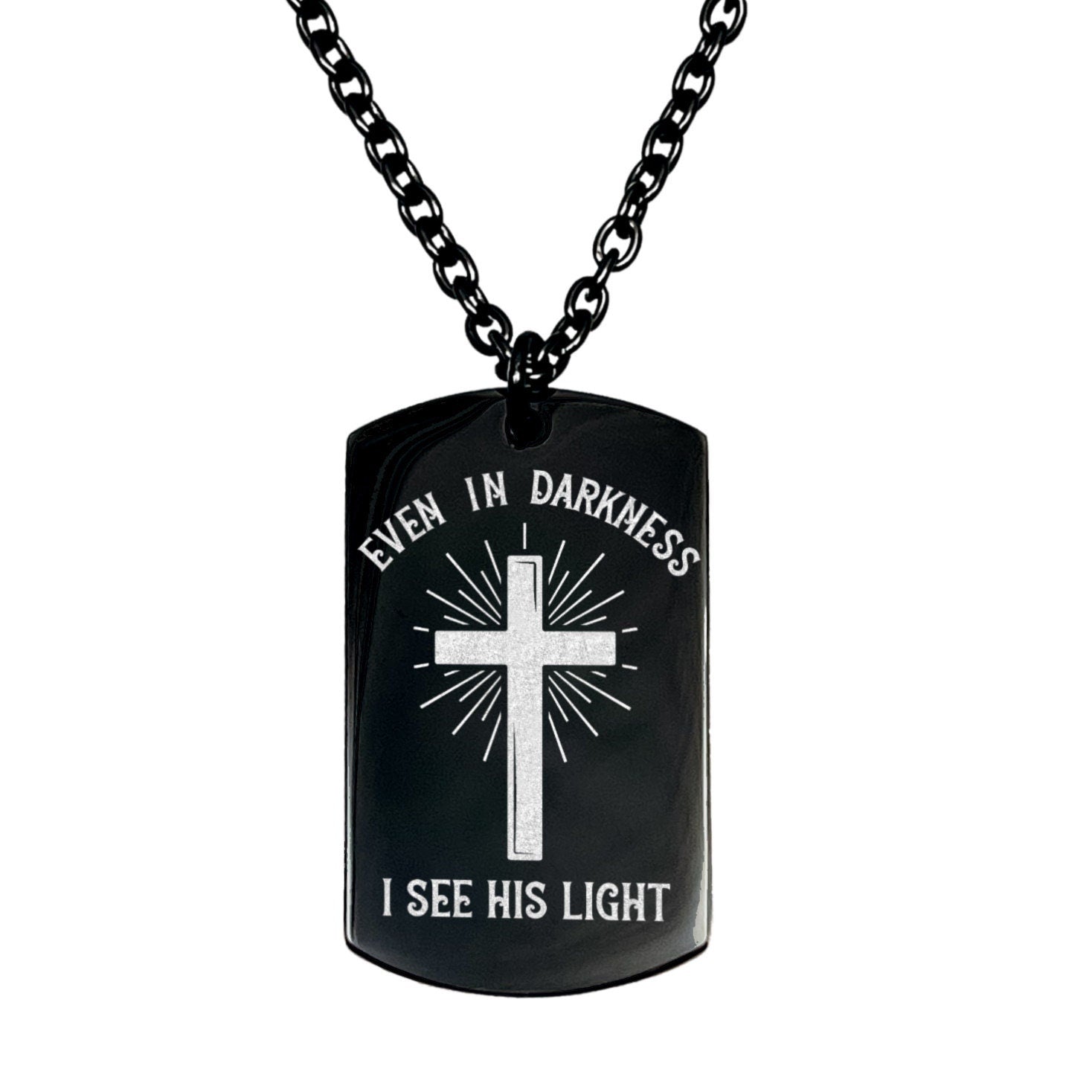 EVEN IN DARKNESS I SEE HIS LIGHT MEN'S NECKLACE - Avy + Tay