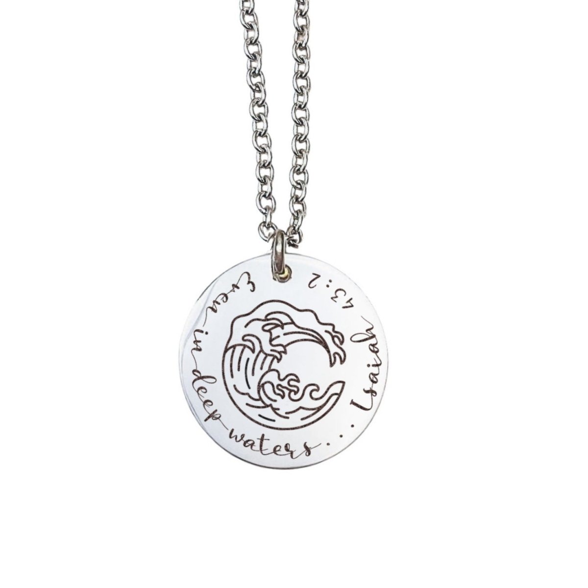 EVEN IN DEEP WATERS ISAIAH 43:2 NECKLACE - Avy + Tay