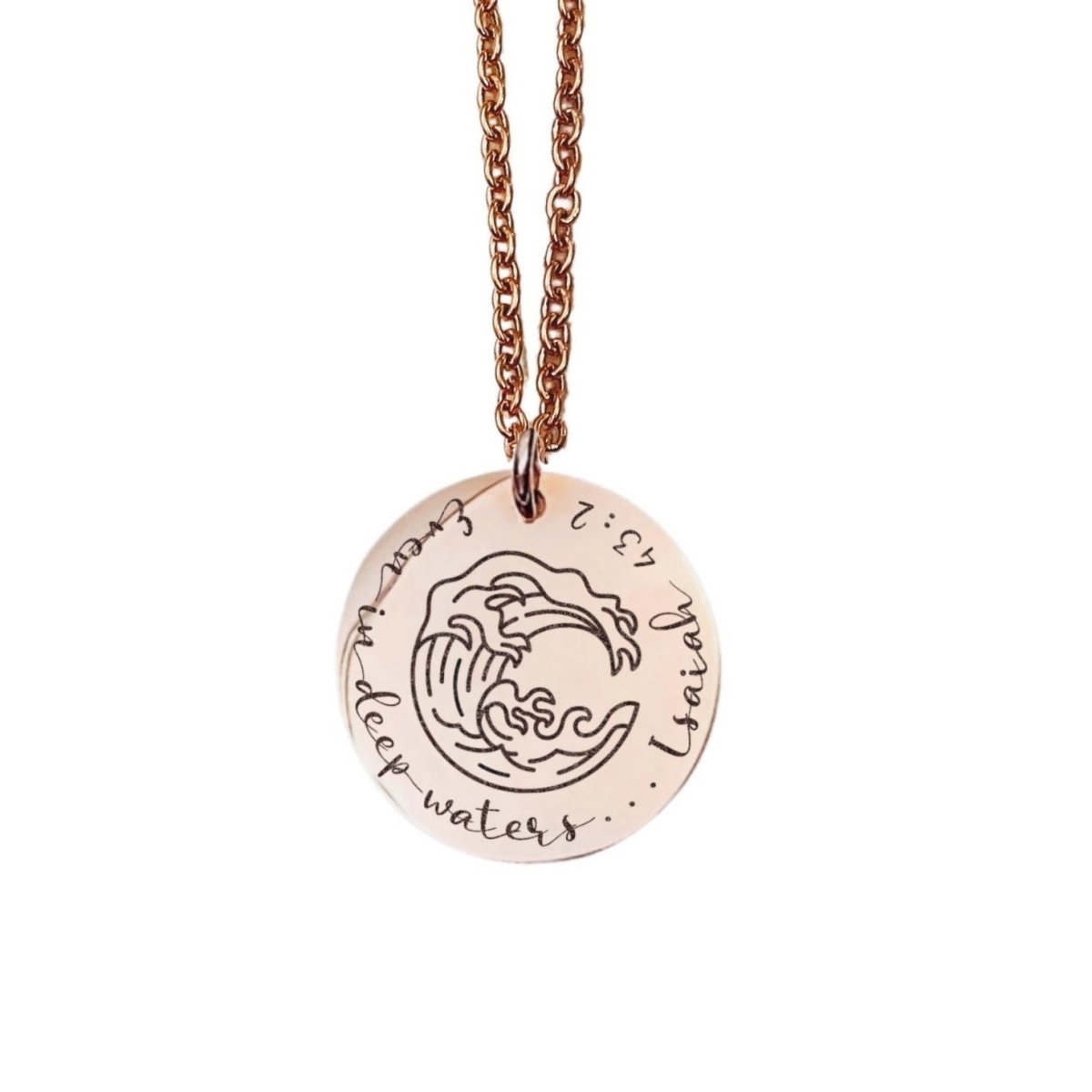 EVEN IN DEEP WATERS ISAIAH 43:2 NECKLACE - Avy + Tay