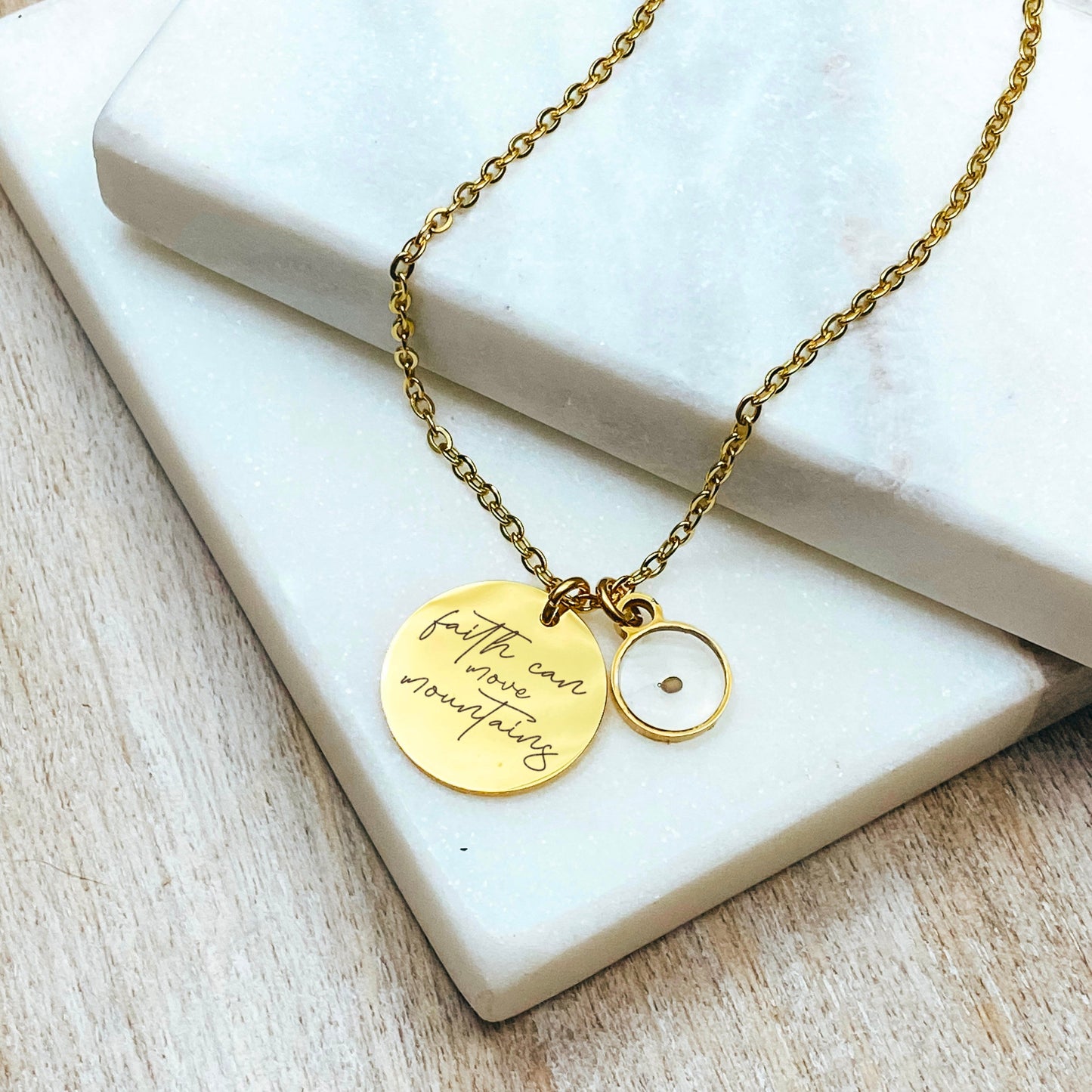 FAITH CAN MOVE MOUNTAINS MUSTARD SEED NECKLACE - Avy + Tay