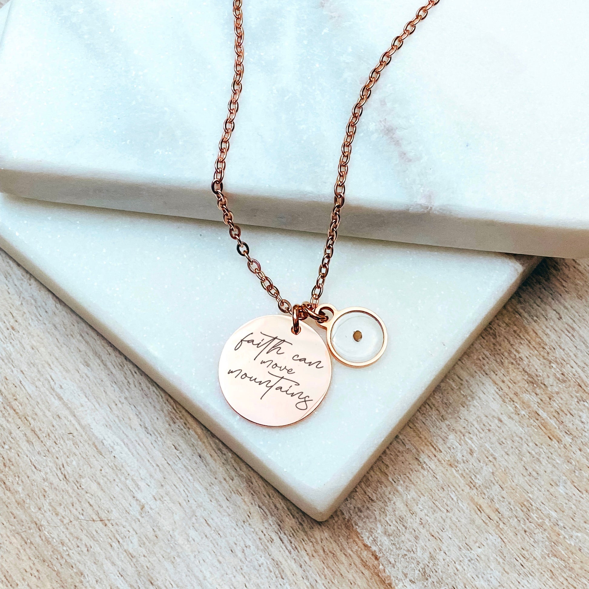 FAITH CAN MOVE MOUNTAINS MUSTARD SEED NECKLACE - Avy + Tay