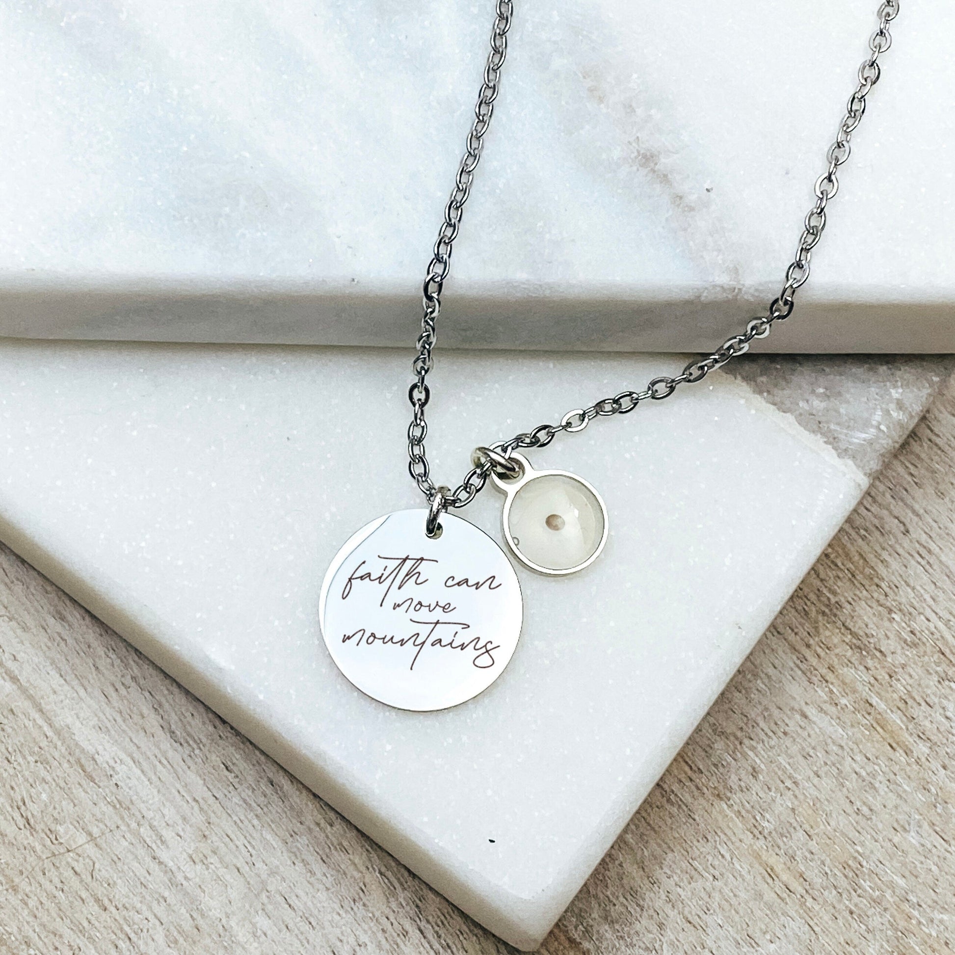 FAITH CAN MOVE MOUNTAINS MUSTARD SEED NECKLACE - Avy + Tay