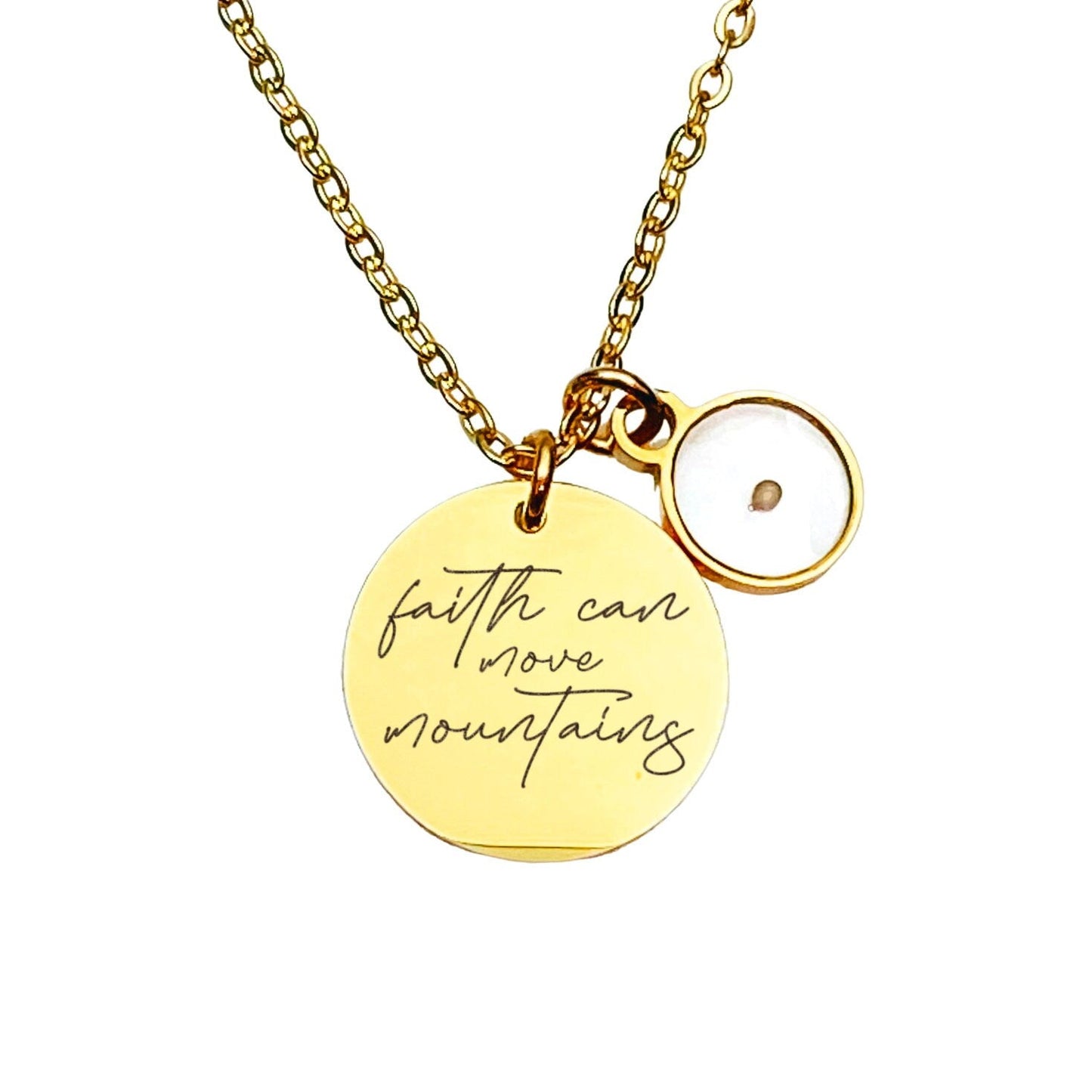 FAITH CAN MOVE MOUNTAINS MUSTARD SEED NECKLACE - Avy + Tay