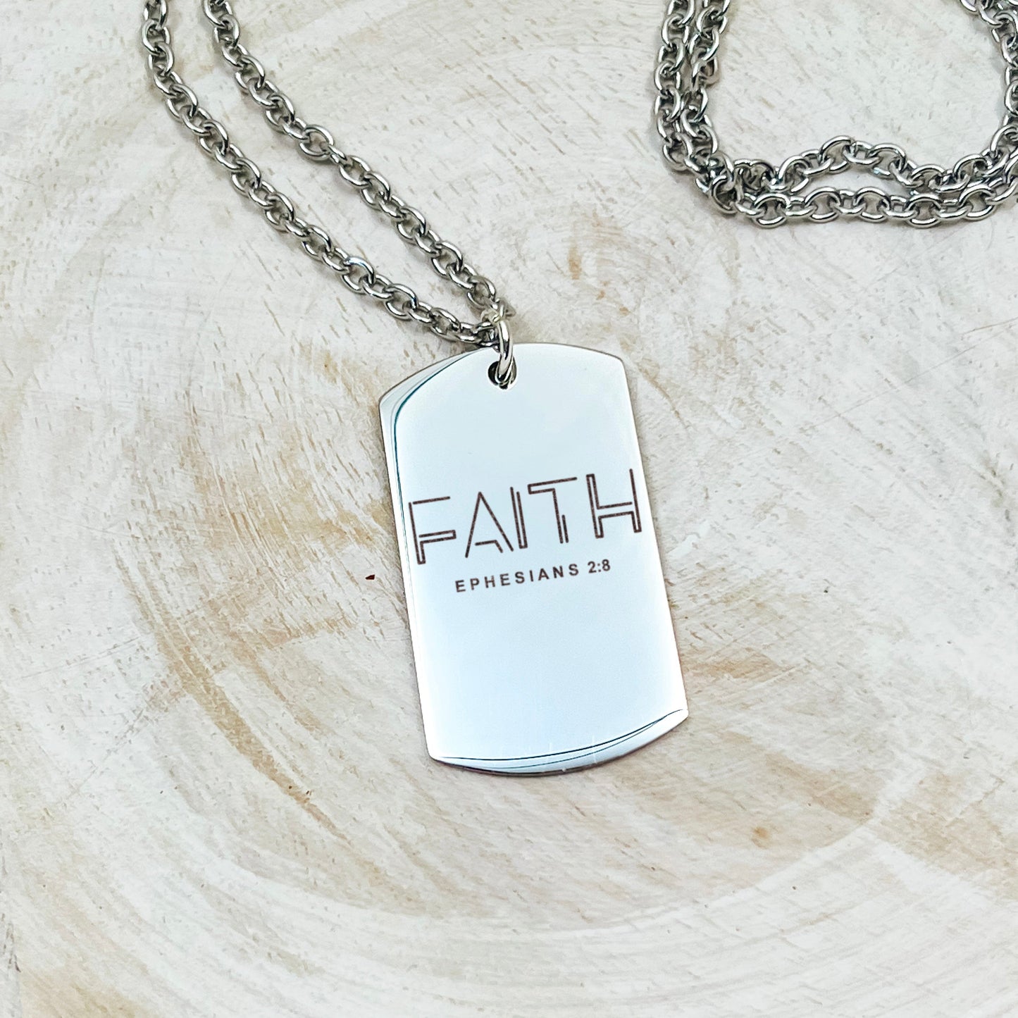 FAITH EPHESIANS 2:8 MEN'S NECKLACE - Avy + Tay