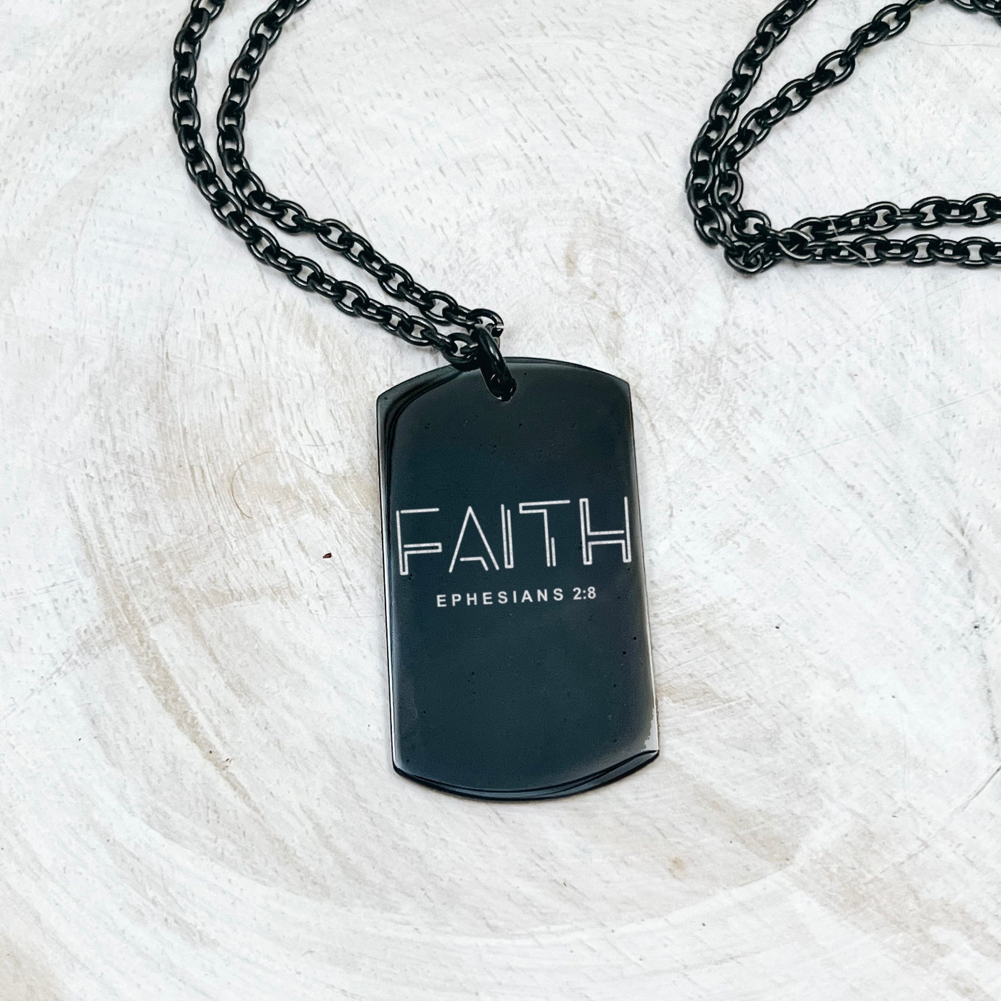 FAITH EPHESIANS 2:8 MEN'S NECKLACE - Avy + Tay