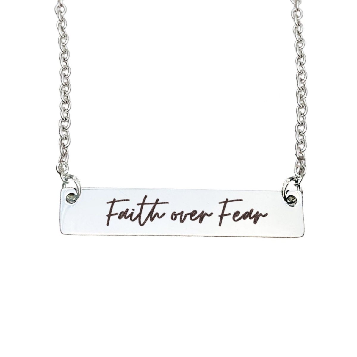 FAITH OVER FEAR BAR NECKLACE - Avy + Tay