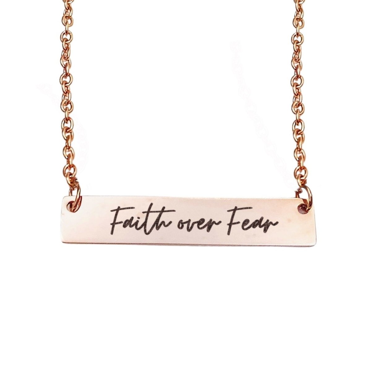 FAITH OVER FEAR BAR NECKLACE - Avy + Tay