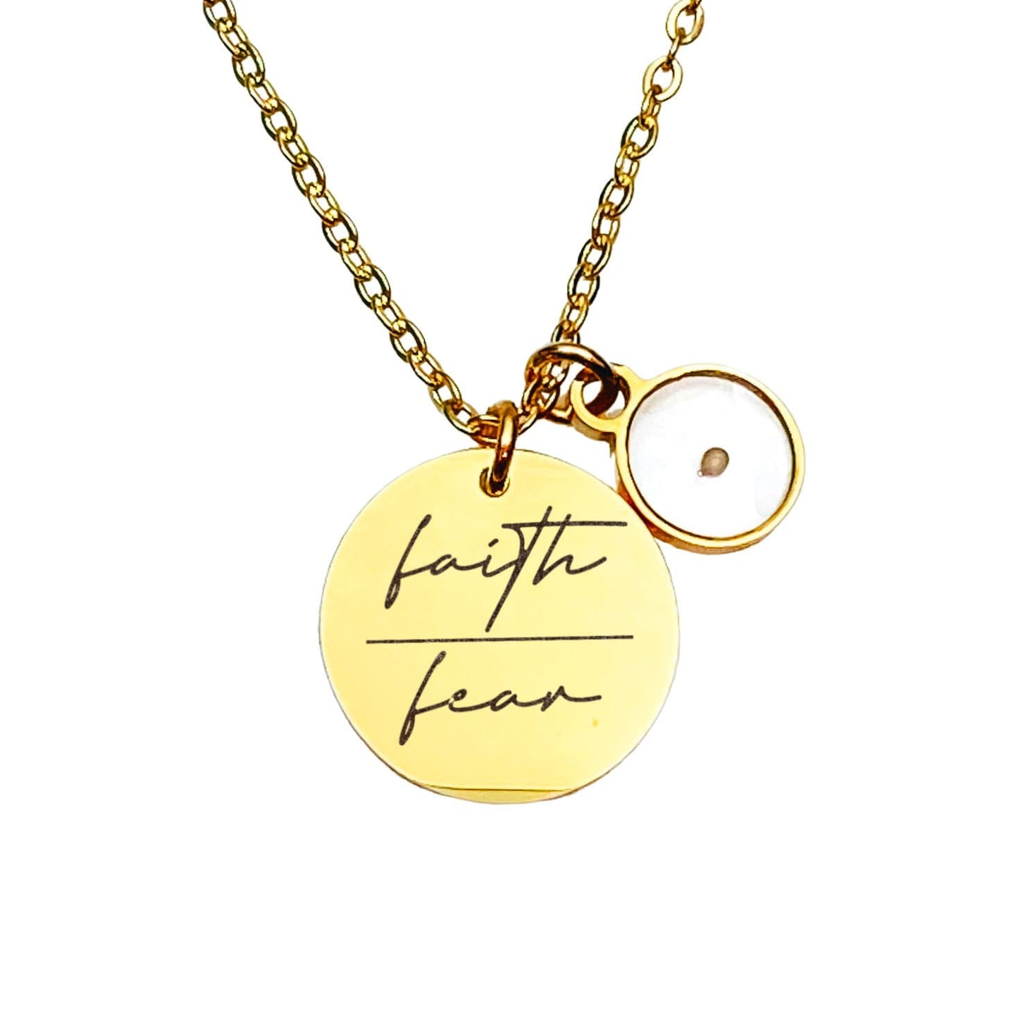 FAITH OVER FEAR MUSTARD SEED NECKLACE - Avy + Tay