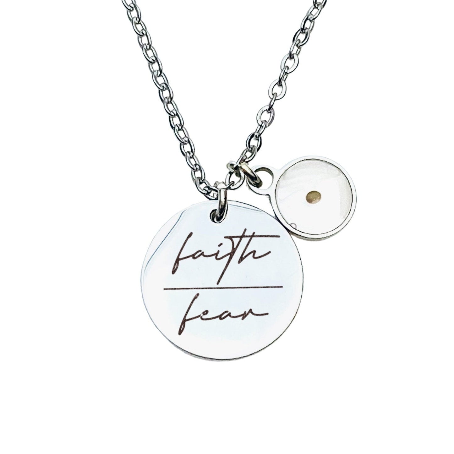 FAITH OVER FEAR MUSTARD SEED NECKLACE - Avy + Tay