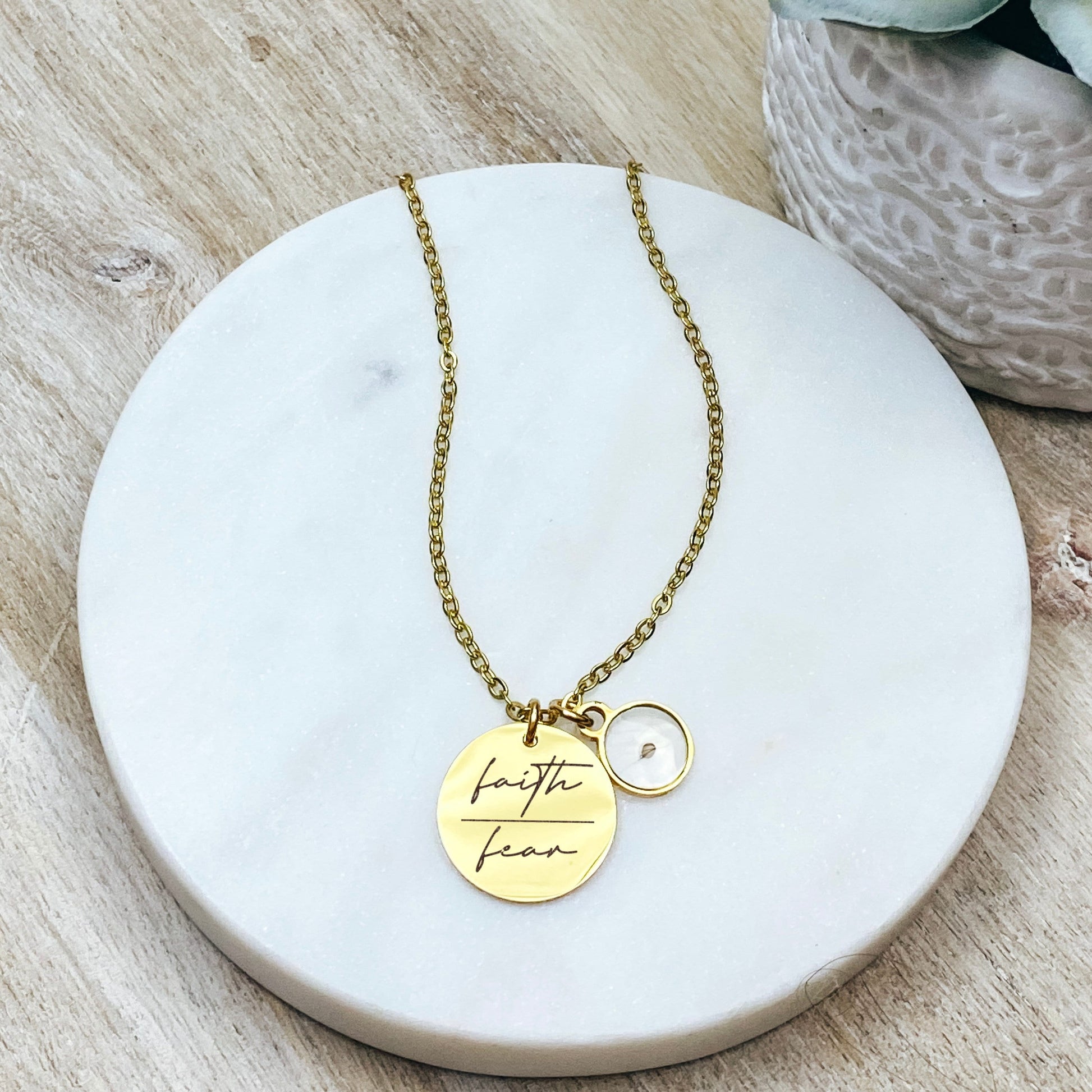 FAITH OVER FEAR MUSTARD SEED NECKLACE - Avy + Tay