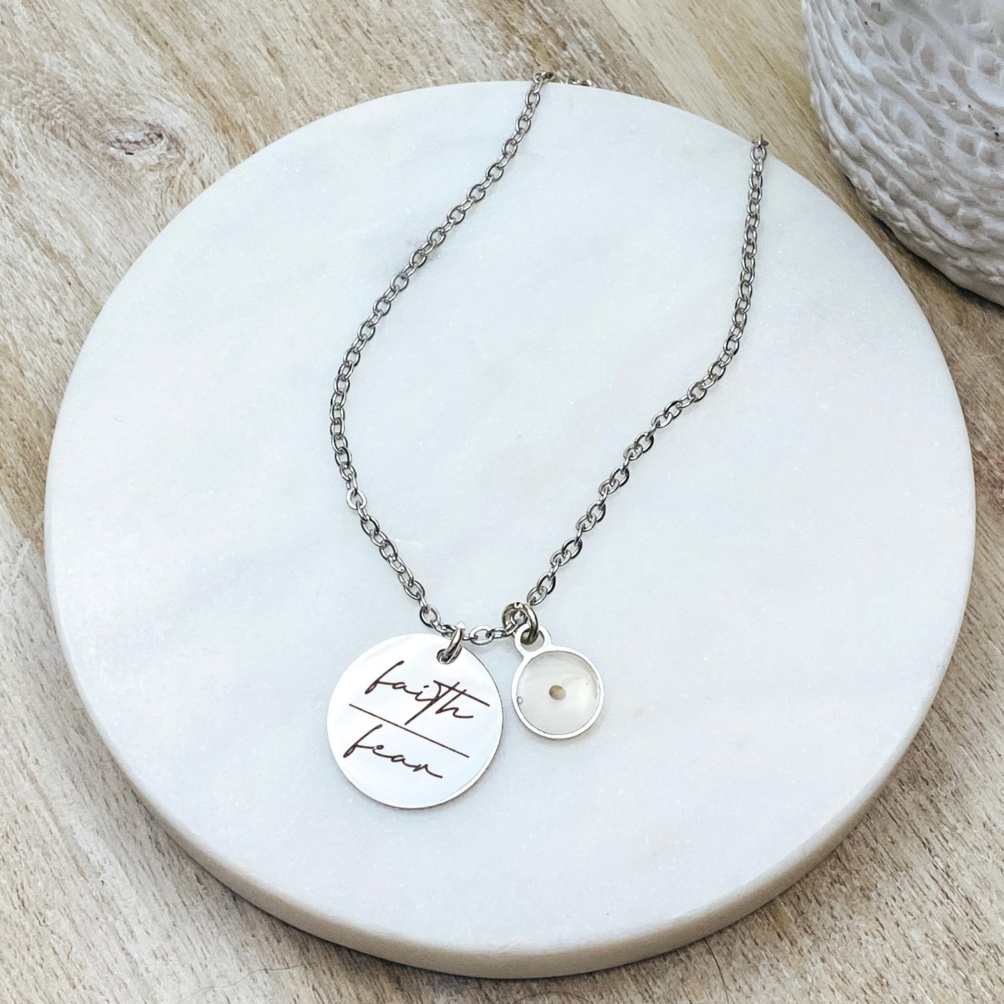 FAITH OVER FEAR MUSTARD SEED NECKLACE - Avy + Tay