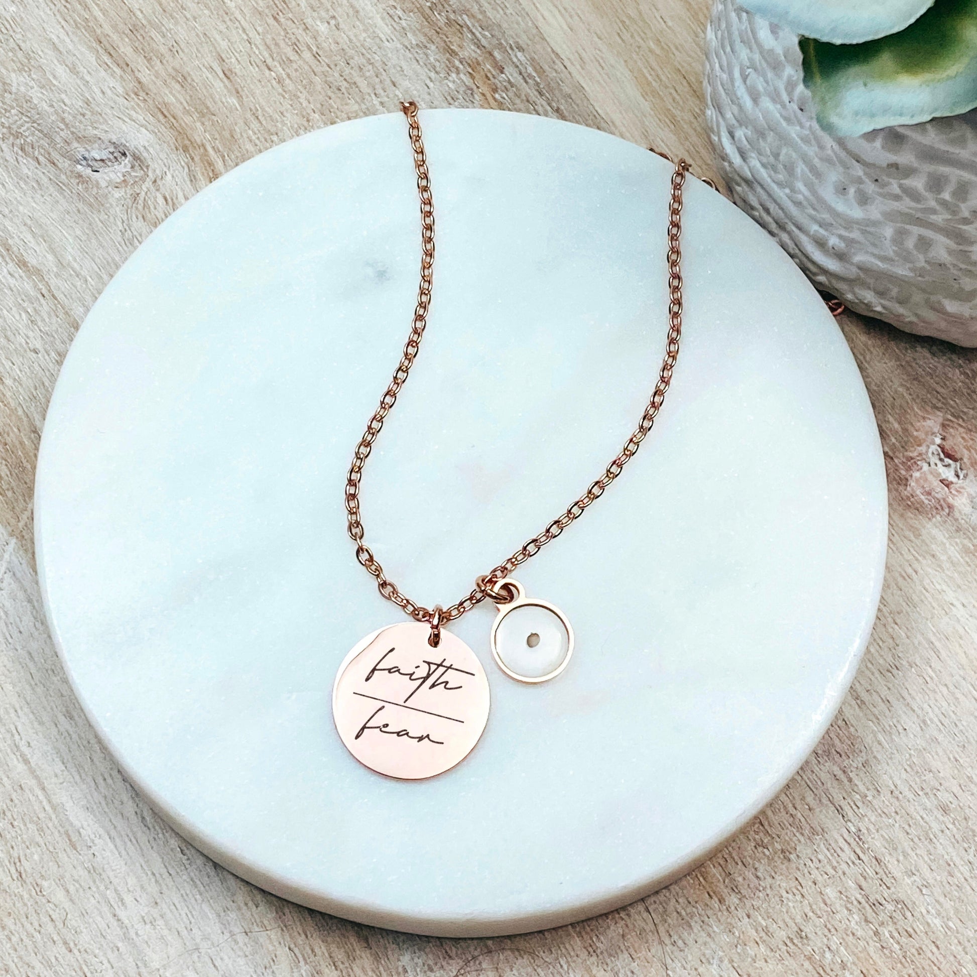 FAITH OVER FEAR MUSTARD SEED NECKLACE - Avy + Tay