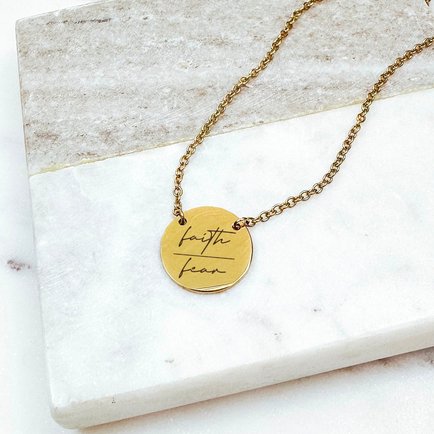 FAITH OVER FEAR NECKLACE - Avy + Tay