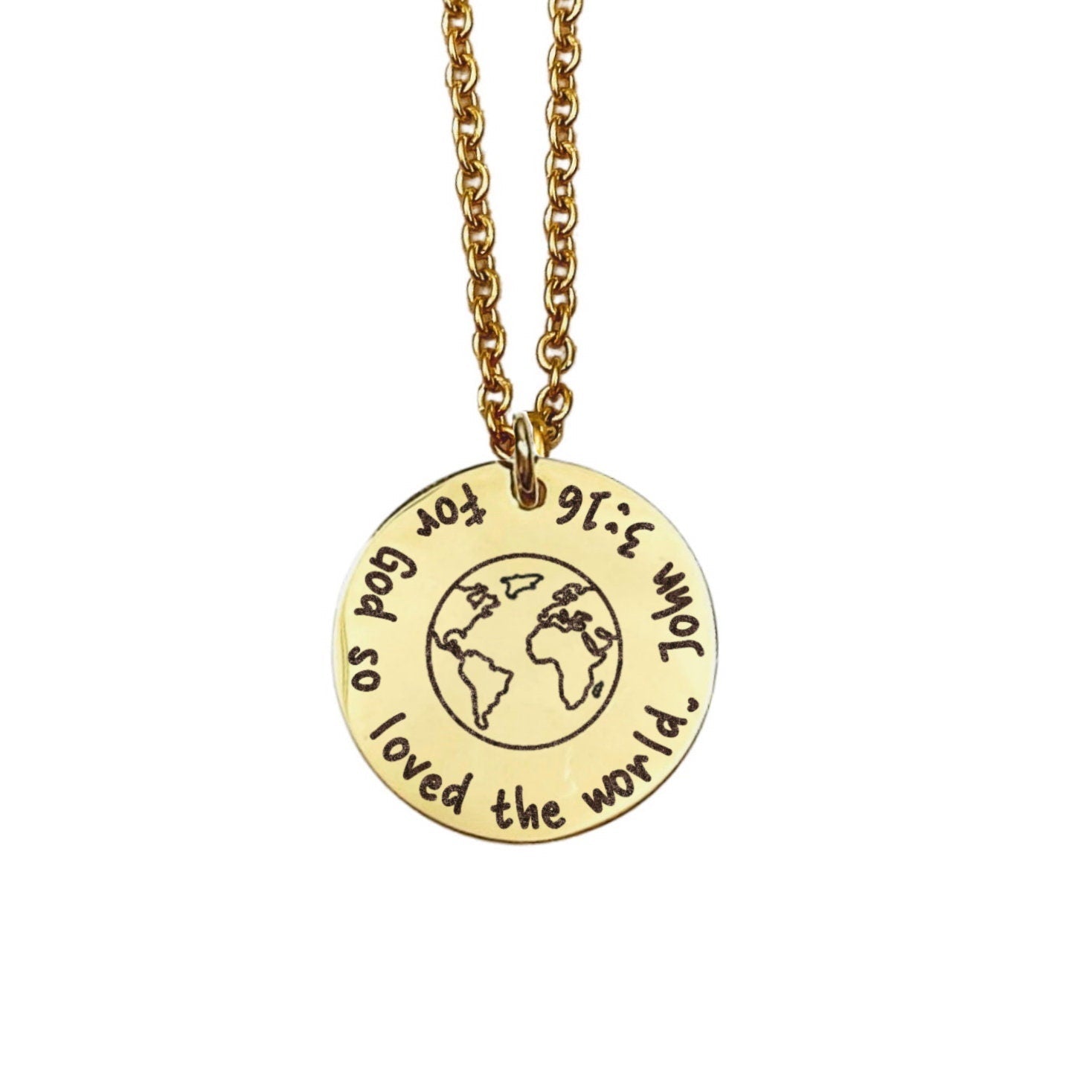 FOR GOD SO LOVED THE WORLD JOHN 3:16 NECKLACE - Avy + Tay